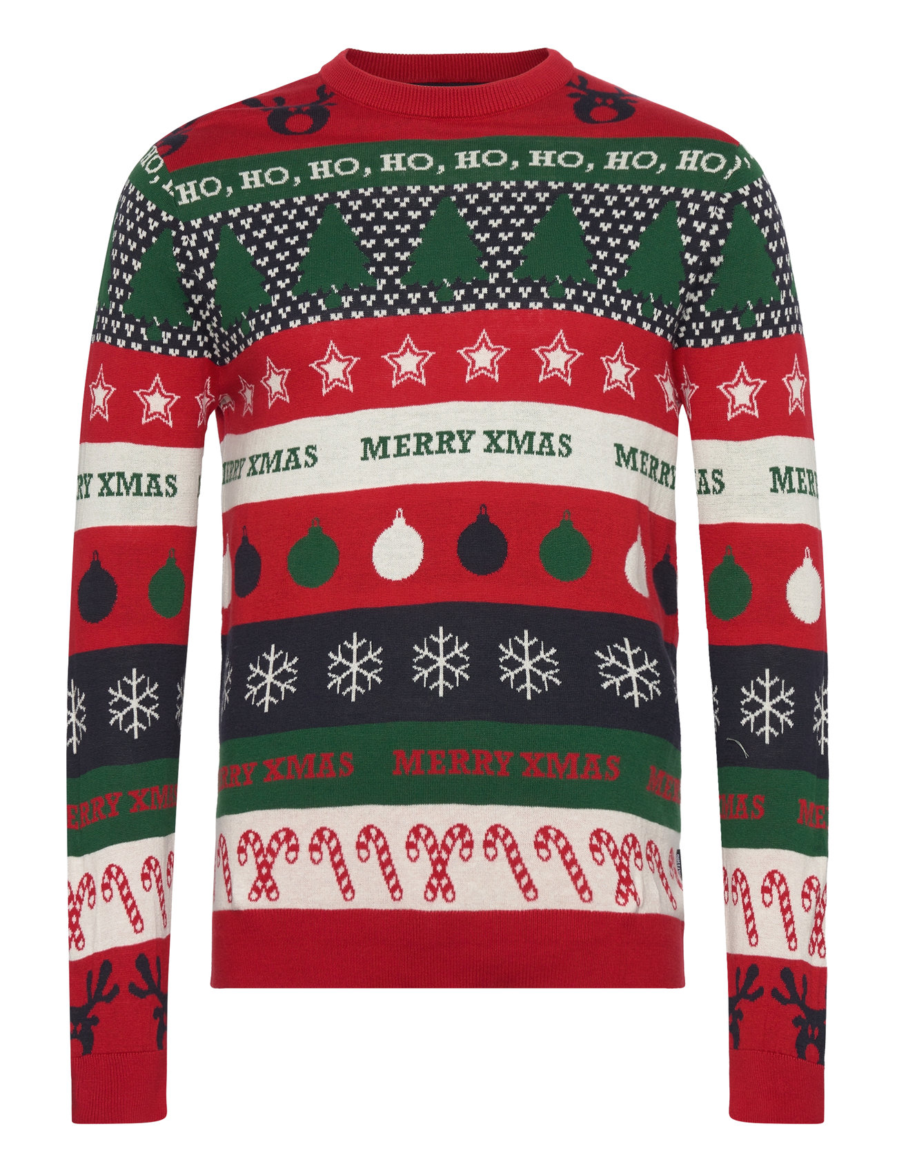 ONLY & SONS Onsxmas Reg 12 Mix Xmas Jac Crew Knit Röd