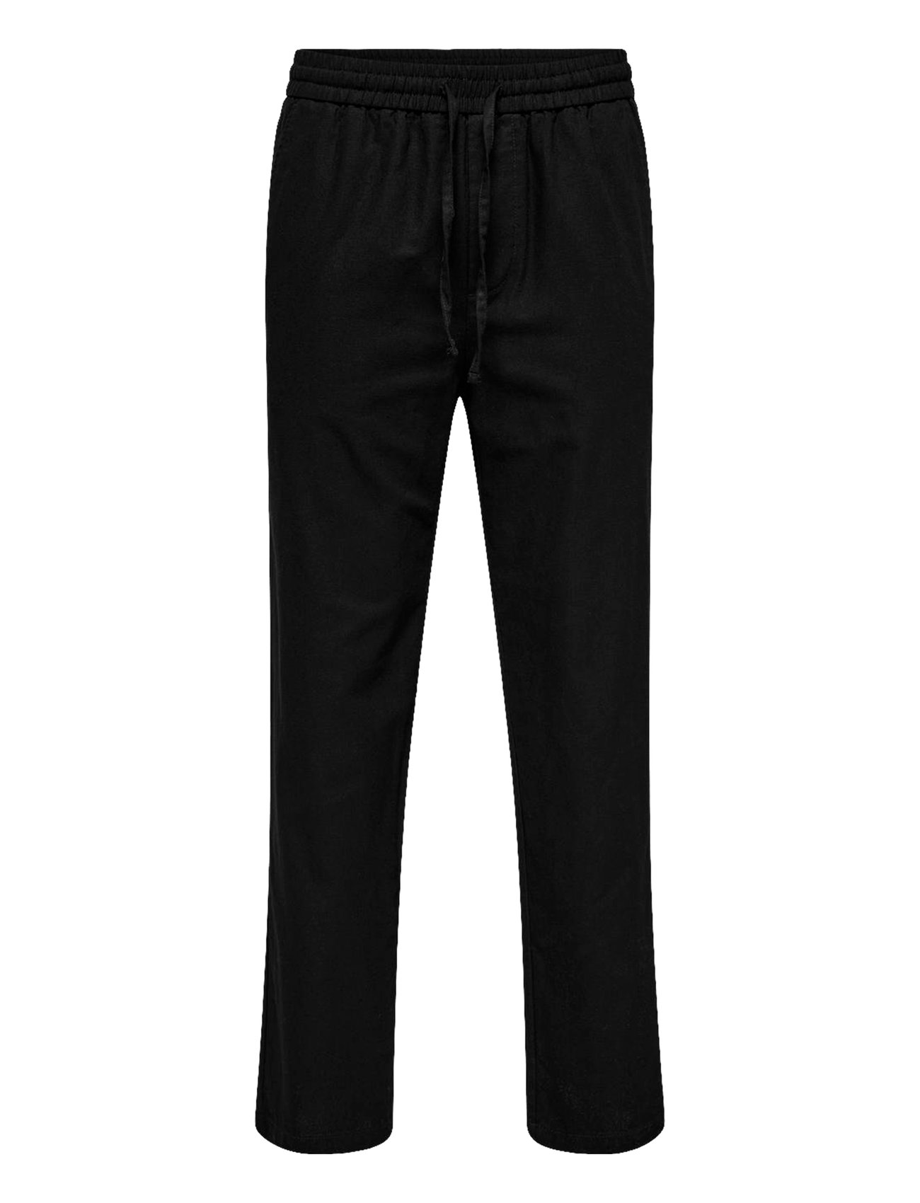 ONLY & SONS Onssinus Loose 0007 Cot Lin Hose Noos Schwarz - L - Herren