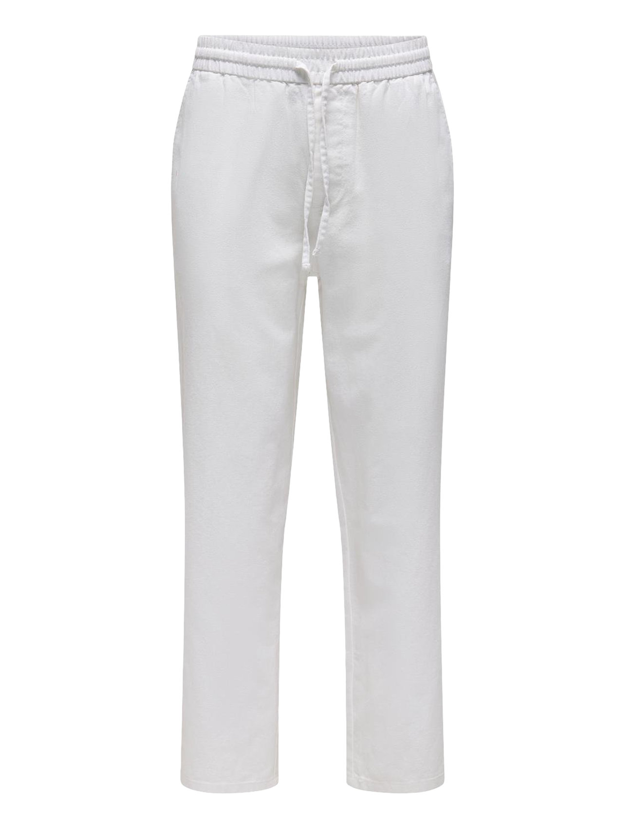 ONLY & SONS Onssinus Loose 0007 Cot Lin Hose Noos Weiß - S - Herren