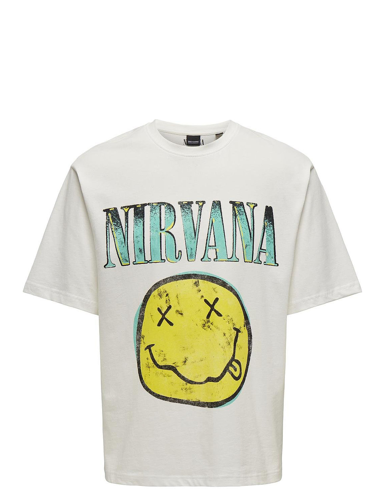 Onsnirvana Lic Rlx Ss Tee White ONLY & SONS