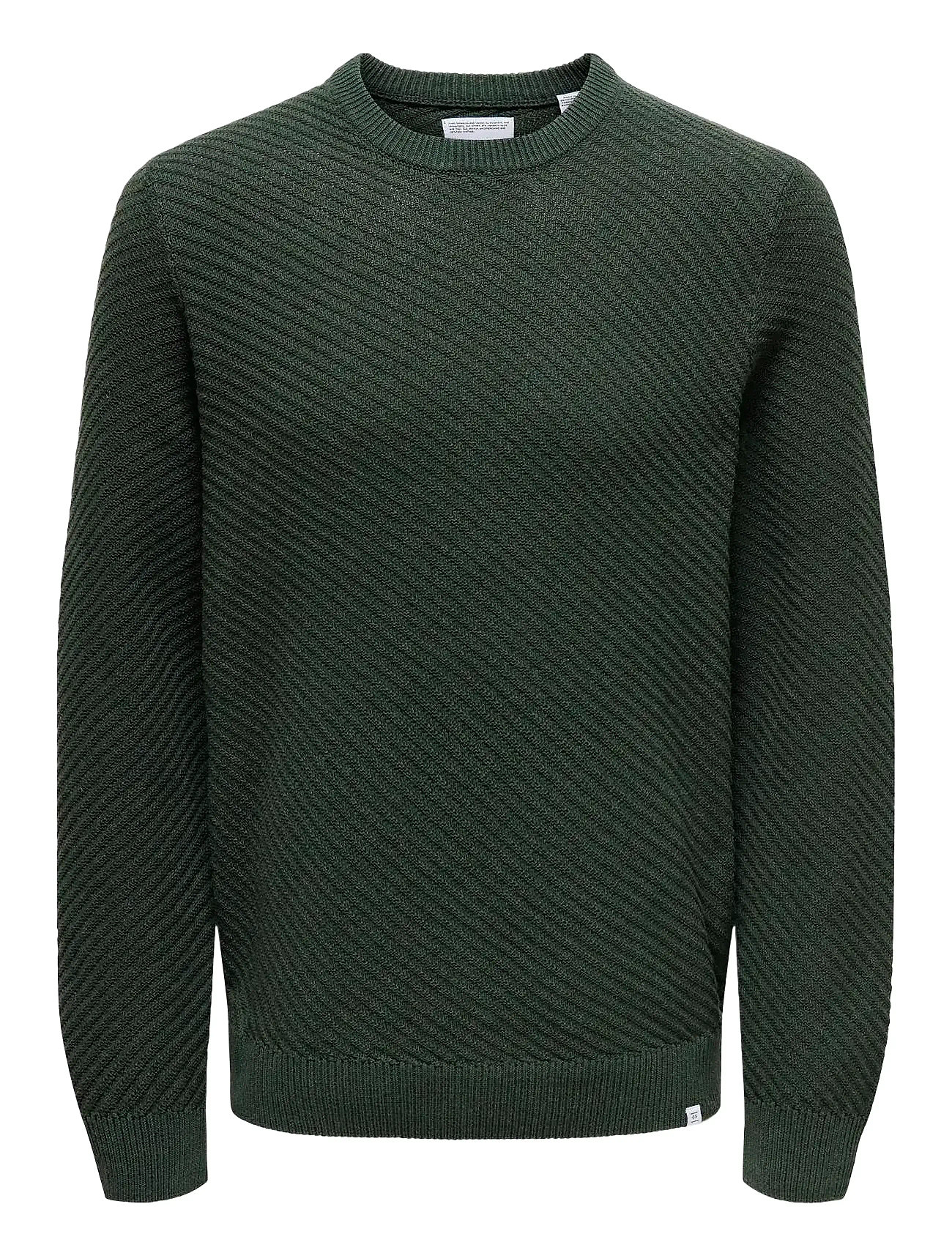 Onsfoster Life Reg 7 Struc Crew Knit Green ONLY & SONS