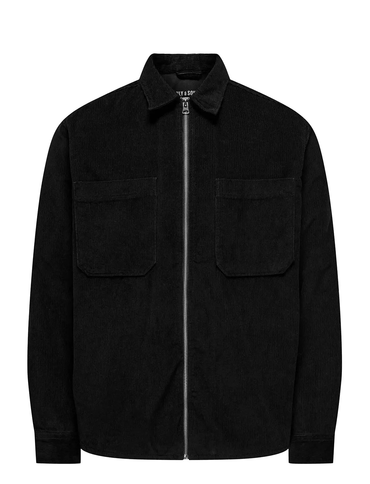 ONLY & SONS Onsalp 14W Rlx 2Pkt Washd Cord Zip Noos, L, Black, Jakker > Lette Jakker, Herre
