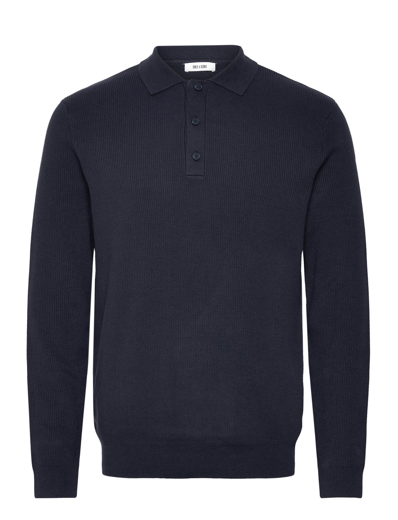 Onsphill Reg 12 Rib Ls Polo Knit Navy ONLY & SONS