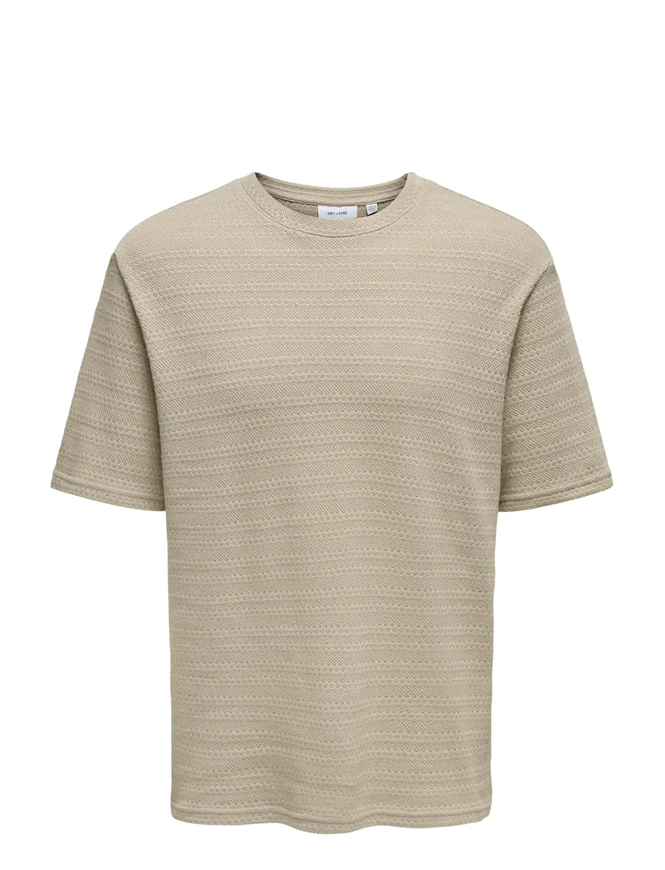 ONLY & SONS Onsgivo Reg 12 Ss Crew Knit Noos Beige - M - Herren