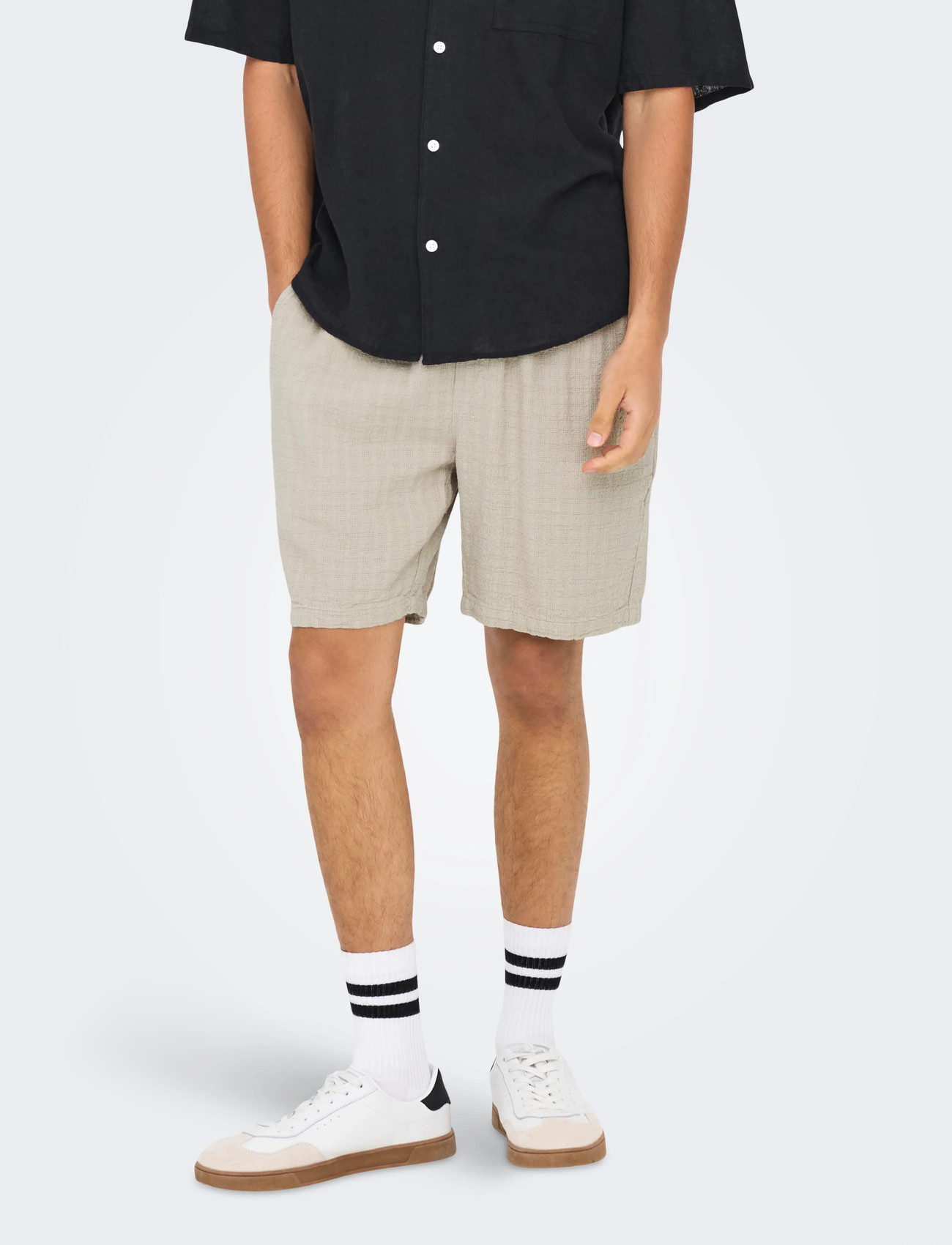 ONLY & SONS Onstel Latham 0257 Shorts Noos, XL, Beige, Shorts > Linen Shorts, Herre