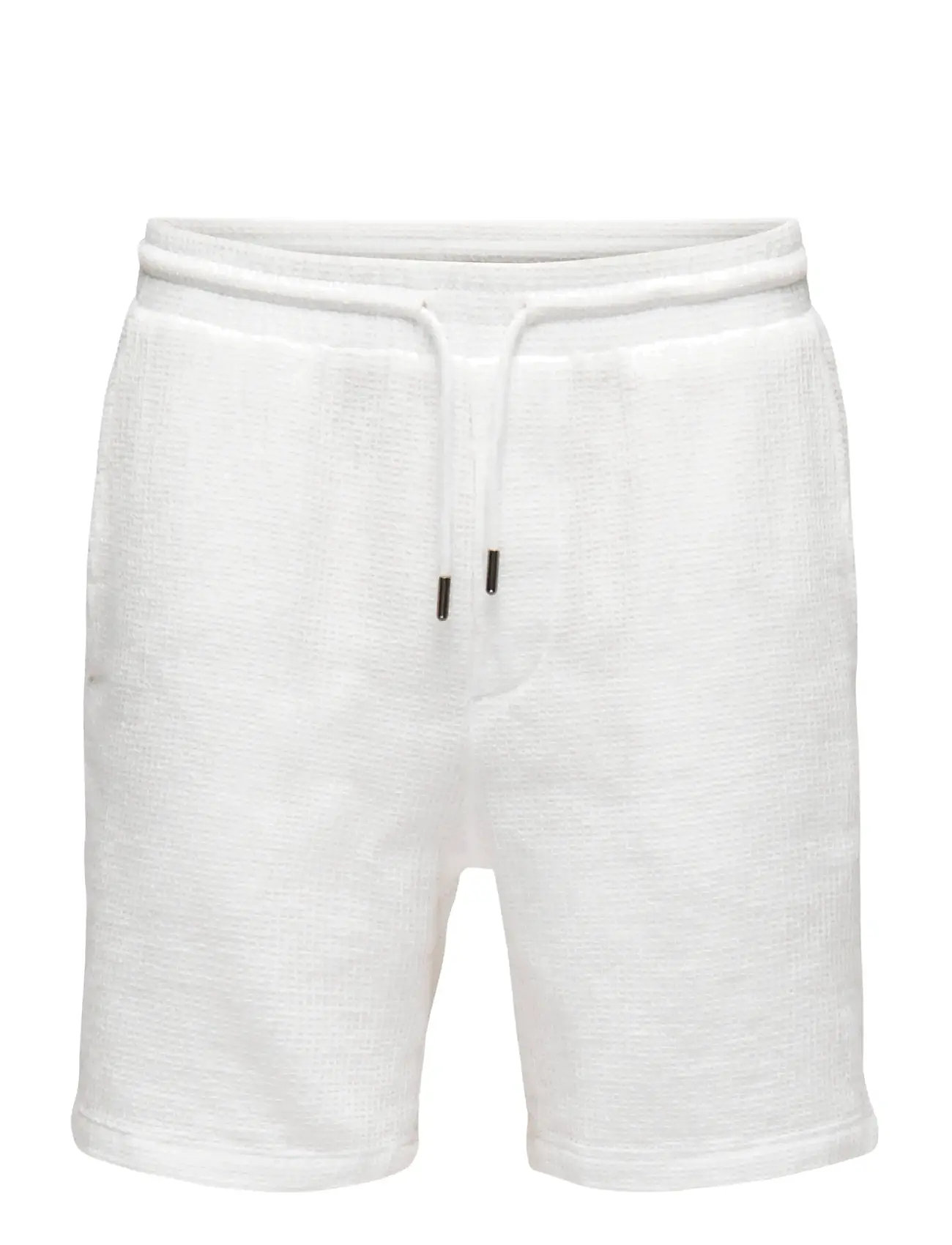 ONLY & SONS Onsbertil Waffle Shorts Weiß - M - Herren