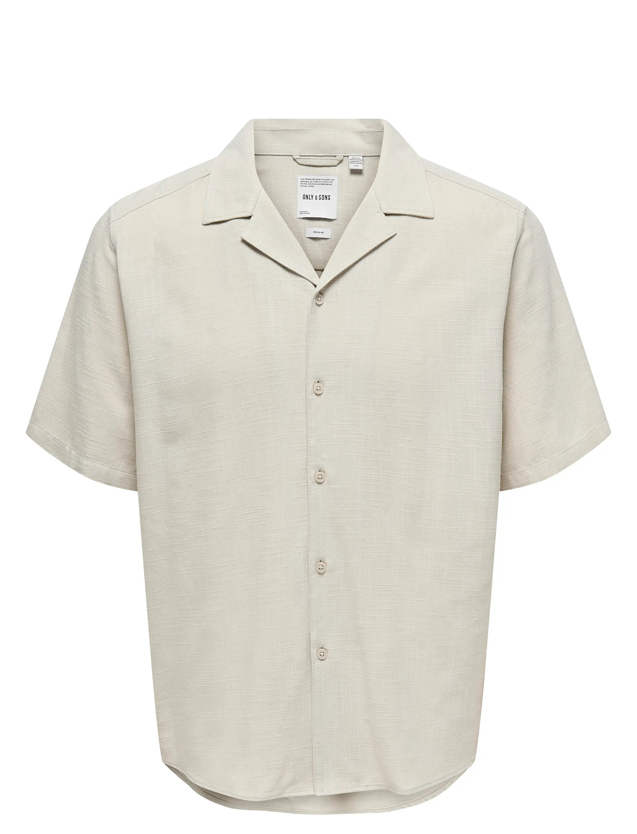 ONLY & SONS Onsjannick Structure Ss Resort Shirt Cream - M - Herren
