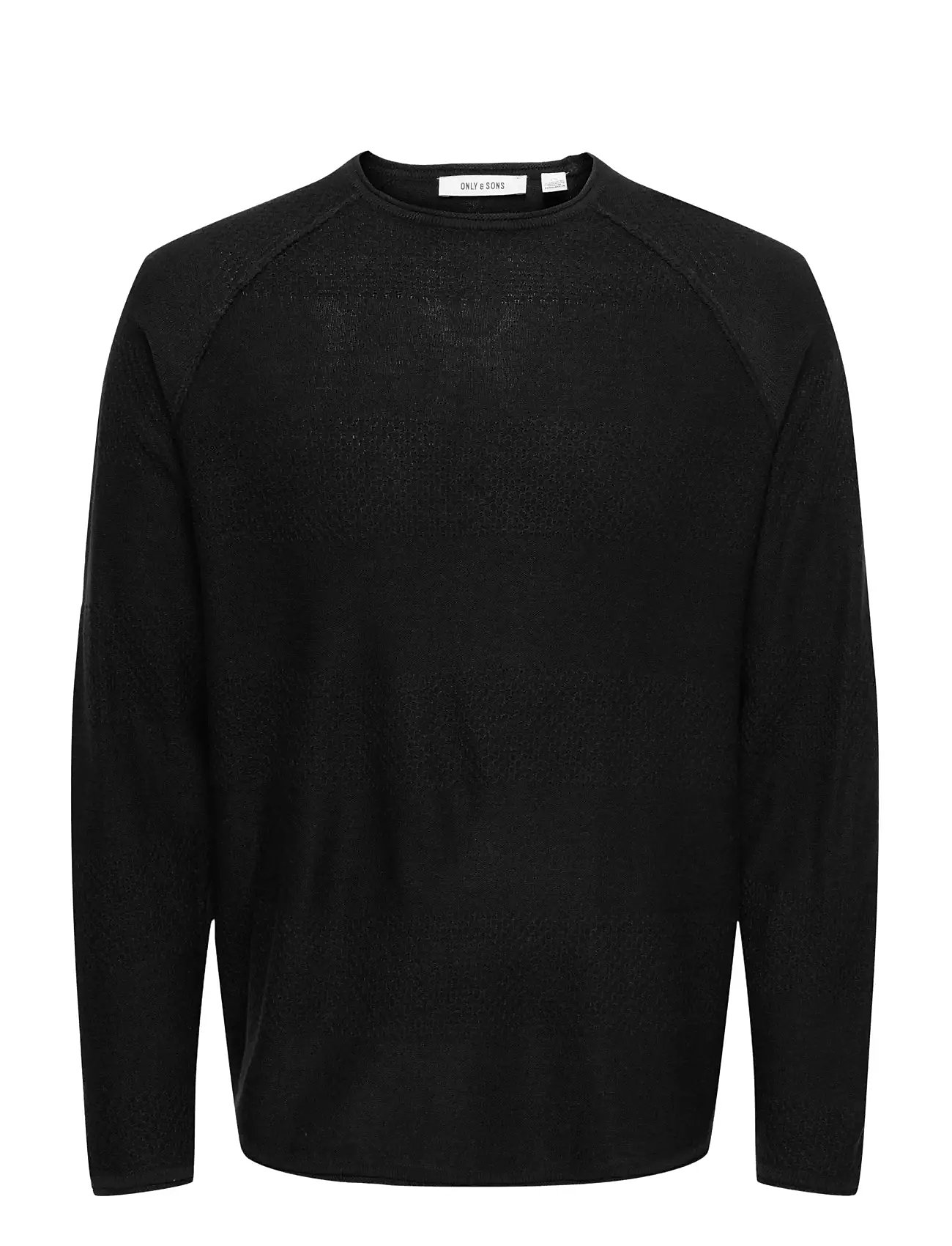 ONLY & SONS Onsapollo Reg Ls Struc Crew Knit Schwarz - XXL - Herren