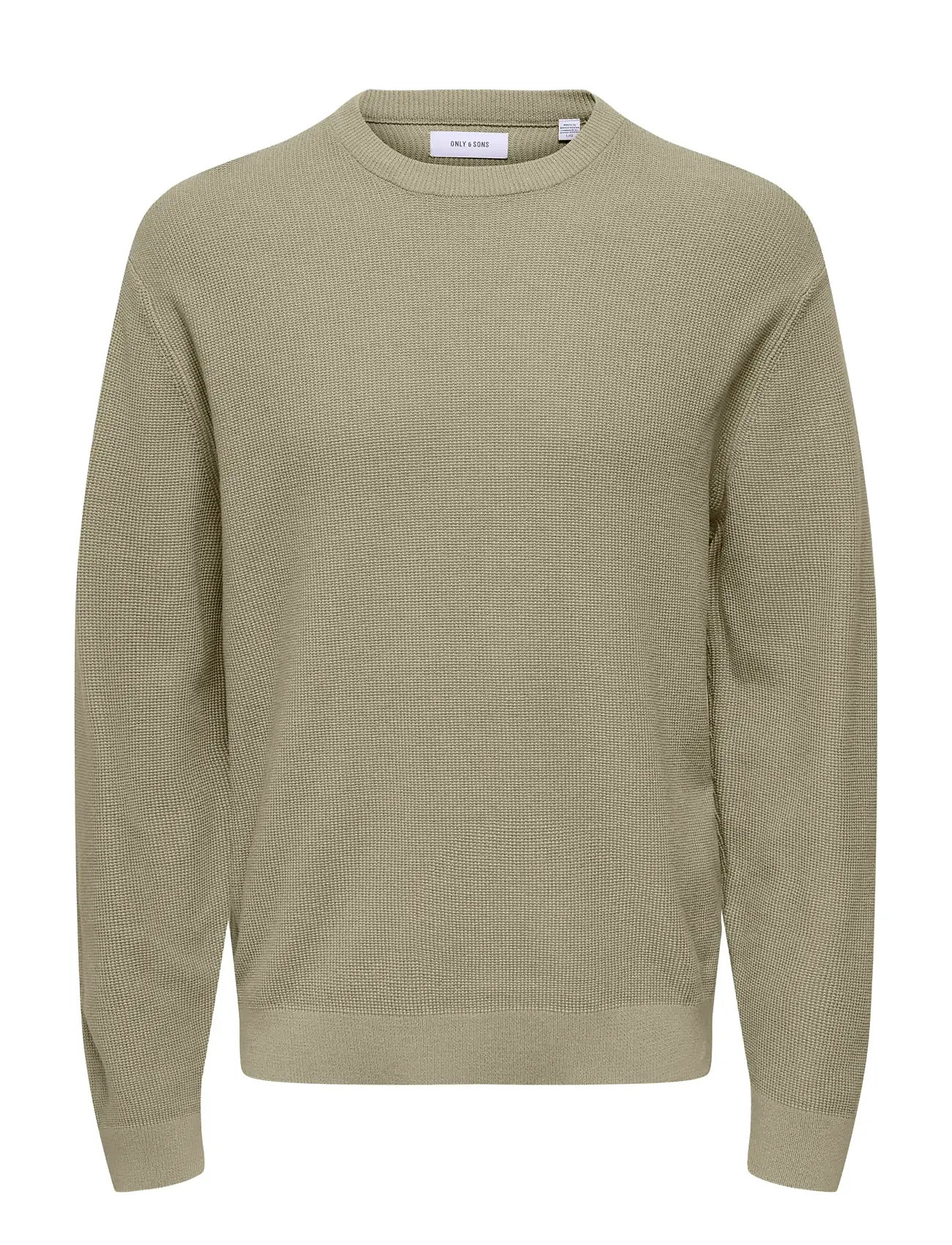 ONLY & SONS Onstony Rlx 12 Ls Waffle Crew Knit Noos Grün - XXL - Herren