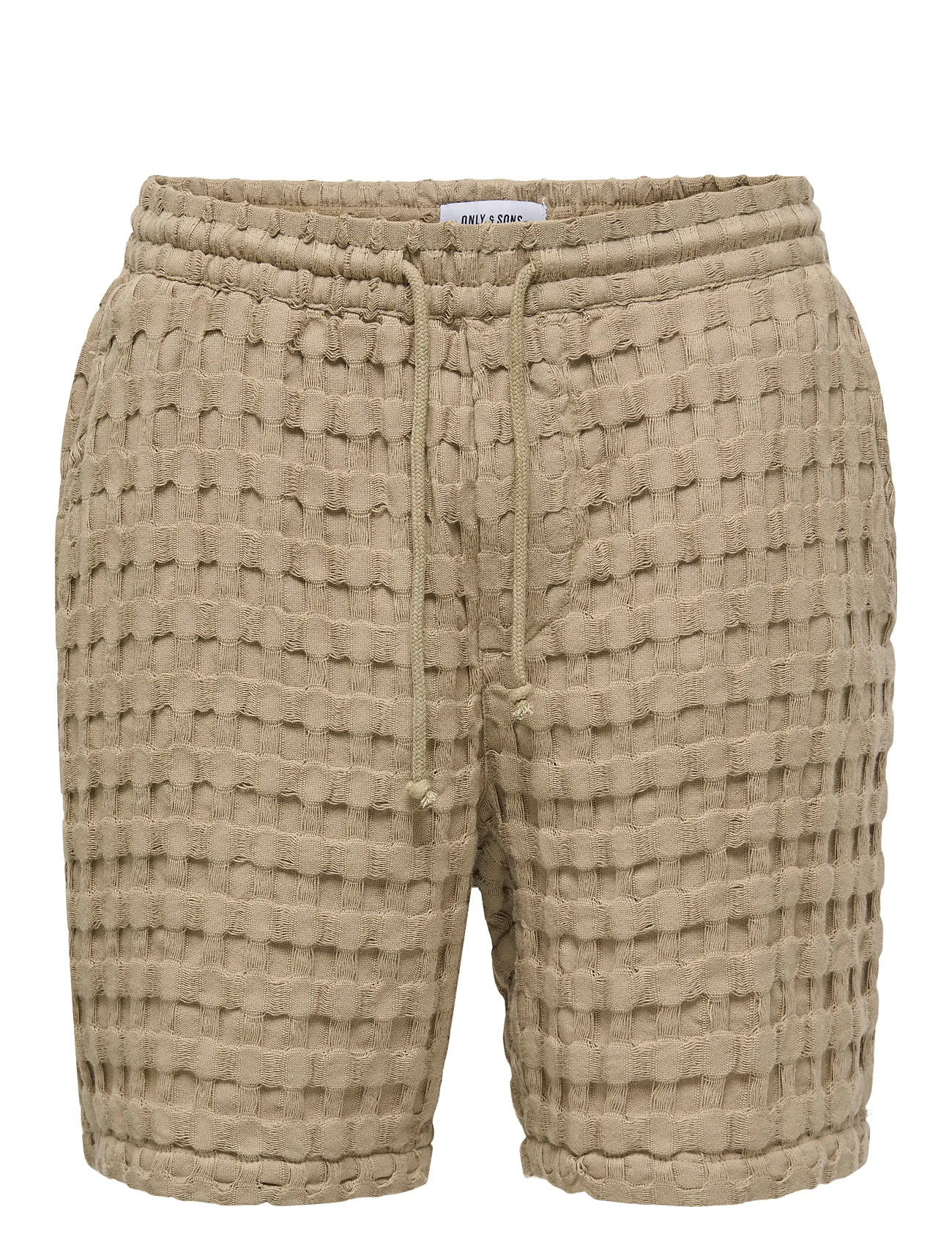 ONLY & SONS Onstel Braddock Waffle Shorts, L, Brown, Shorts > Afslappet, Herre