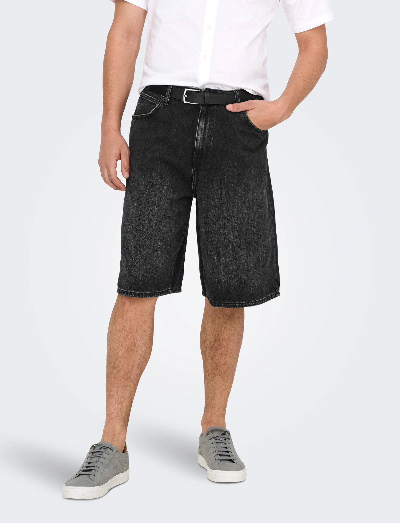 ONLY & SONS Onscarl Ball Wb 2957 Tai Dnm Shorts Noos, M, Black, Shorts > Denim Shorts, Herre