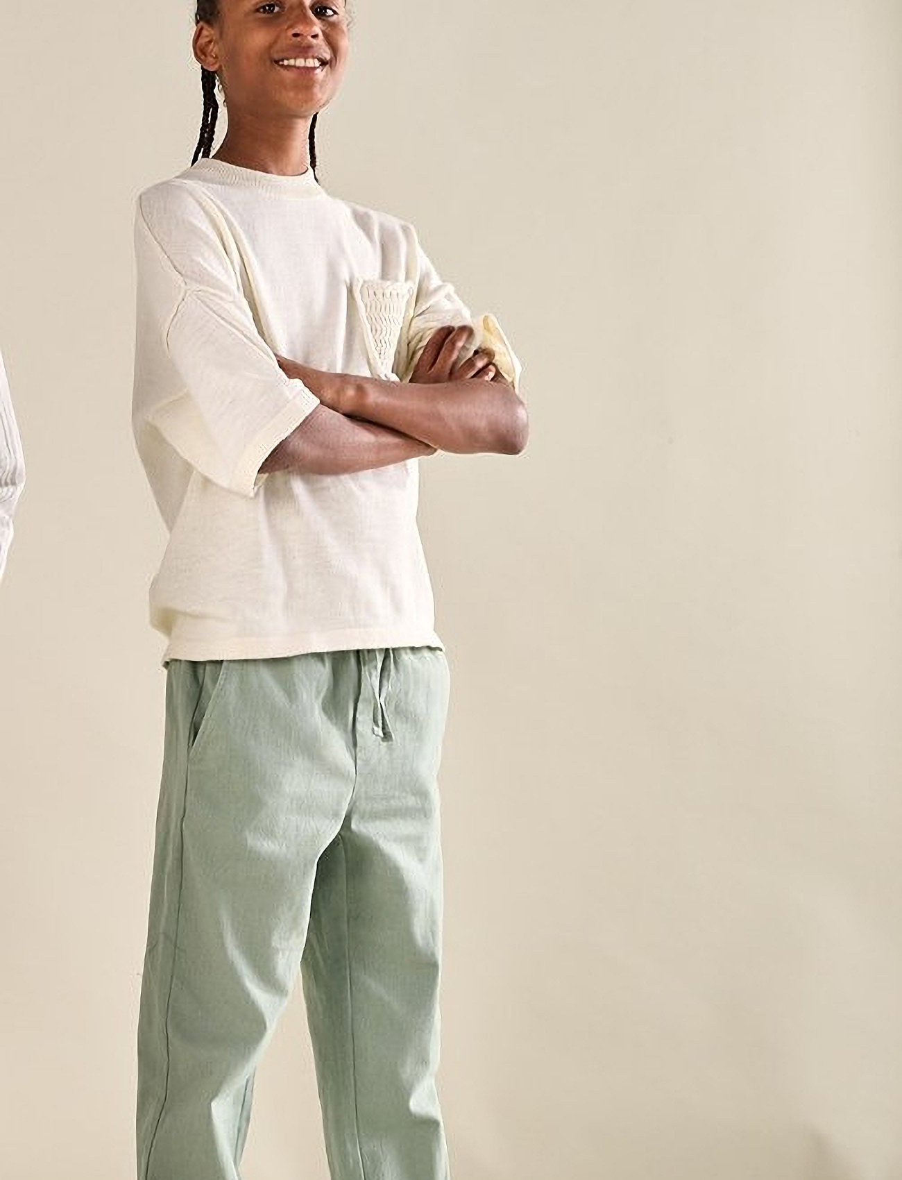 ONLY & SONS Osjlinus 0007 Cot Lin Pnt Noos, 176, Green, Underdele > Bukser, Børn