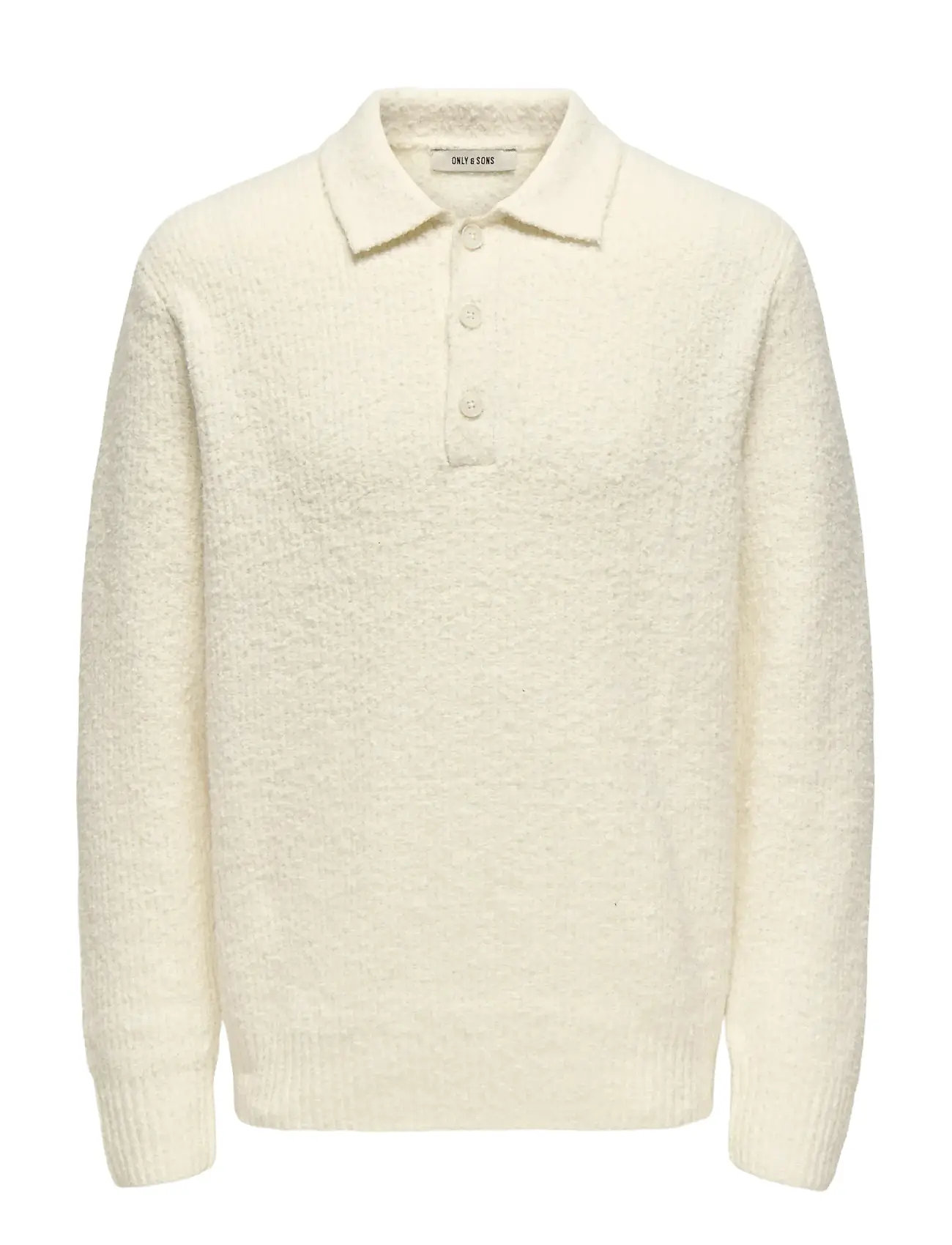 ONLY & SONS Onsdale Rlx Ls Polo Knit Noos Cream - XXL - Herren