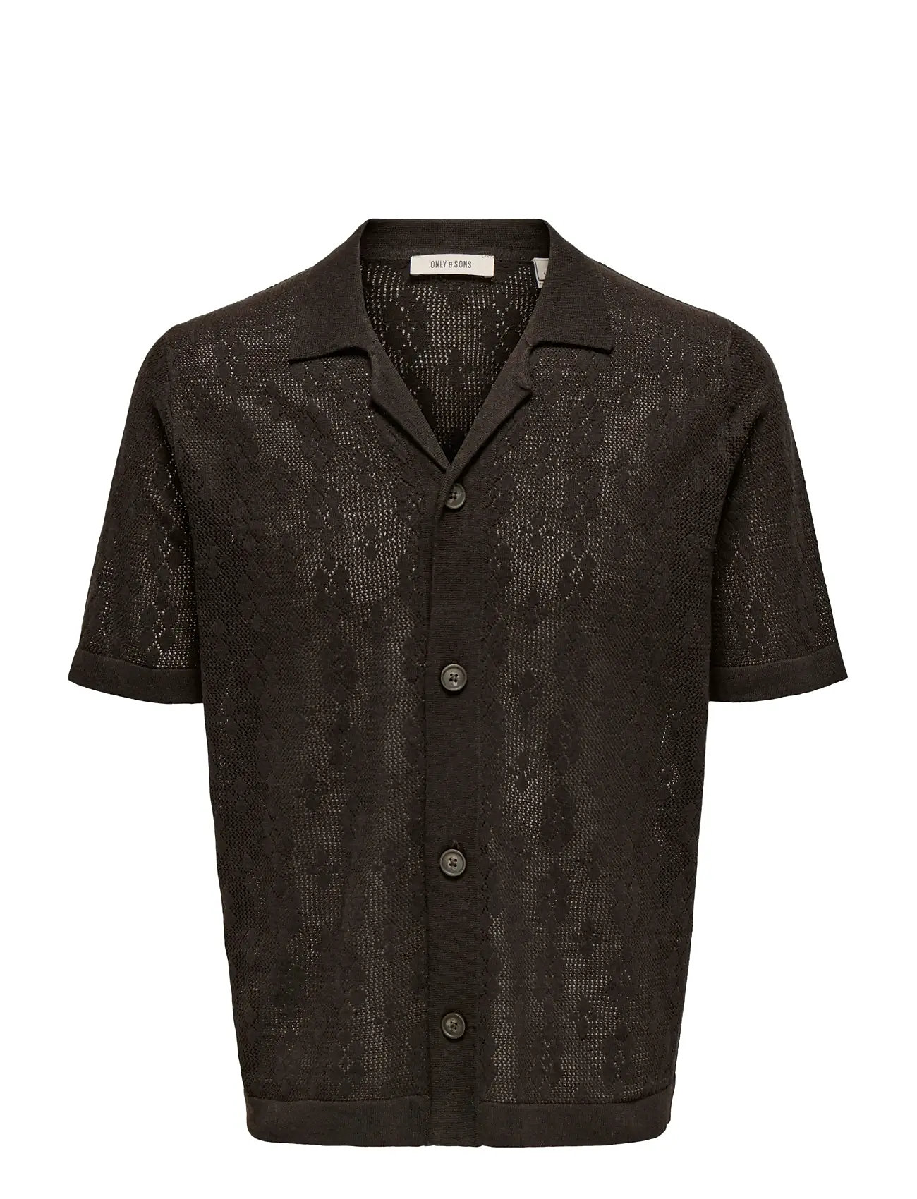 ONLY & SONS Onsken Life Reg 12 Ss Shirt Knit Schwarz - M - Herren