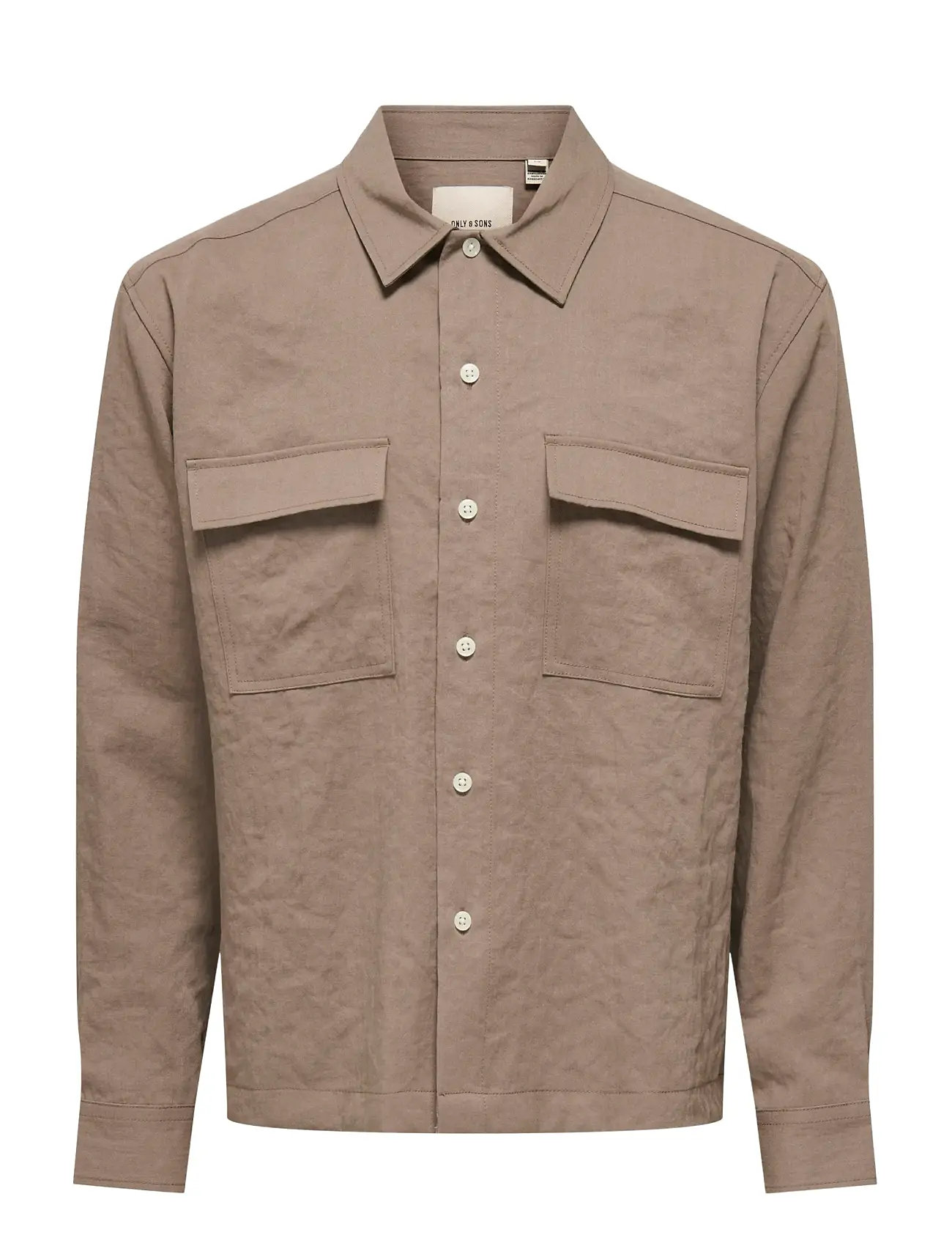 ONLY & SONS Onstrake Loose 0329 Ls Shirt Beige - S - Herren