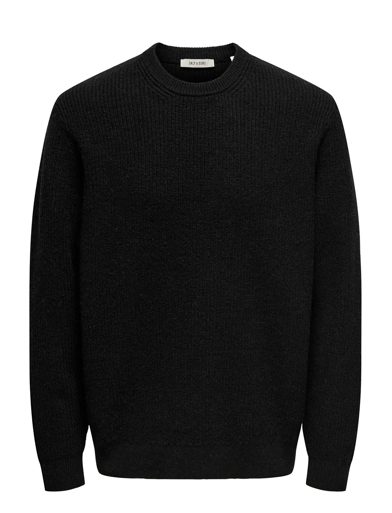 ONLY & SONS Onsjim Rlx Merino Crew Knit Schwarz - S - Herren