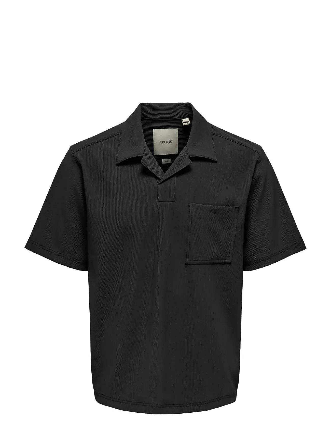 ONLY & SONS Onspli Plisse Shirt Schwarz - L - Herren