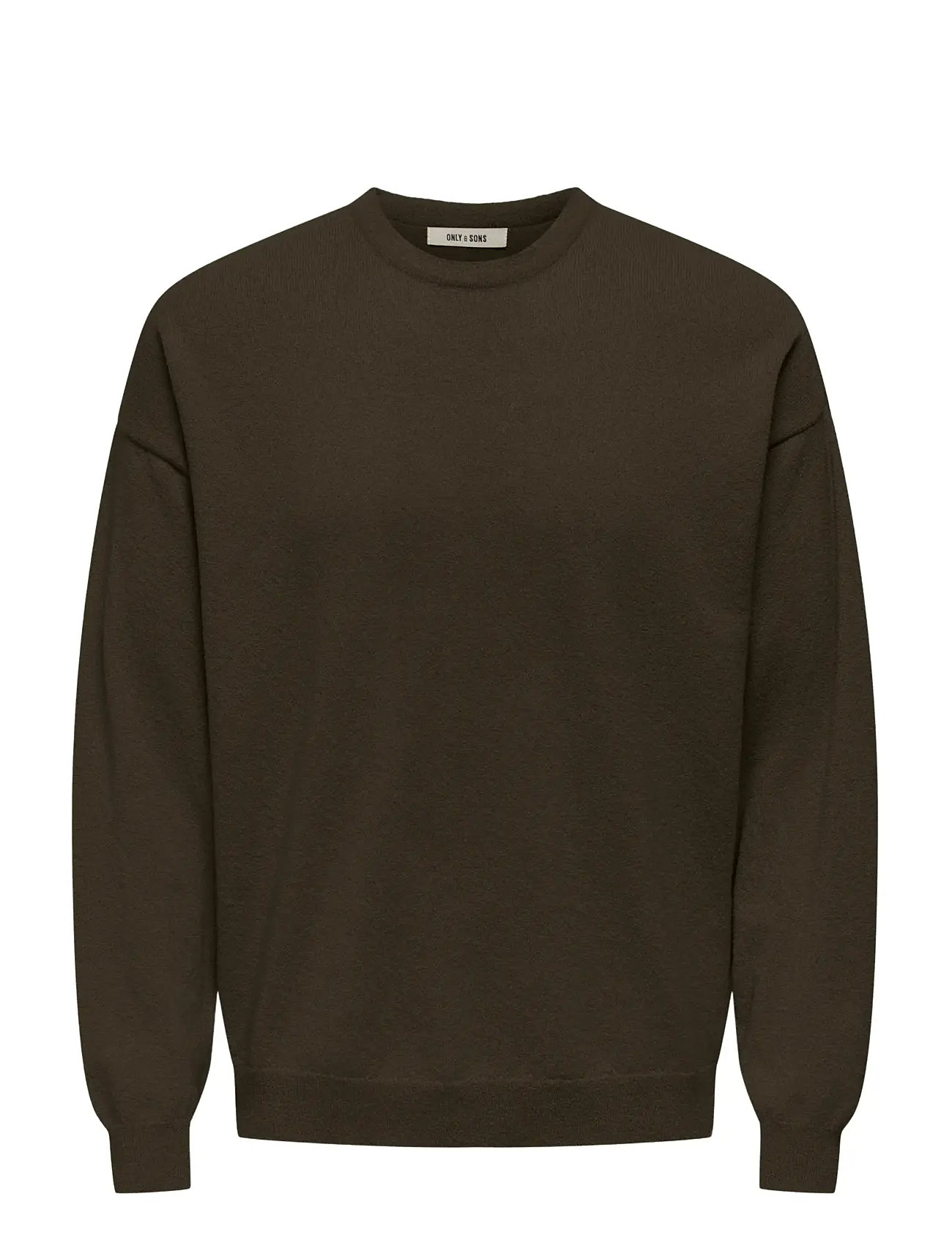 ONLY & SONS Onsjob Rlx Ls Boucle Crew Knit Khaki - S - Herren