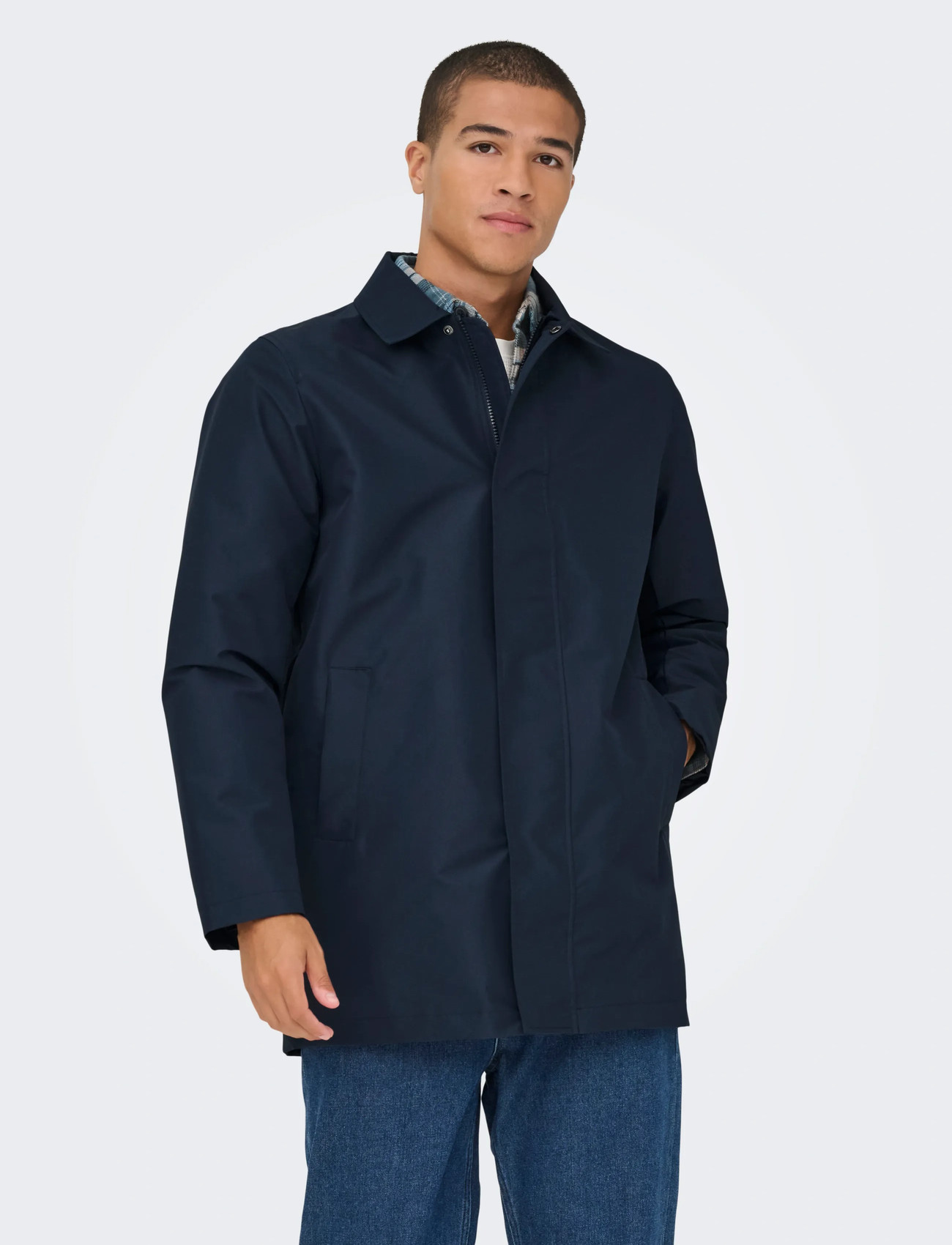 ONLY & SONS Onshall Coat Otw, S, Navy, Frakker > Trenchcoats, Herre