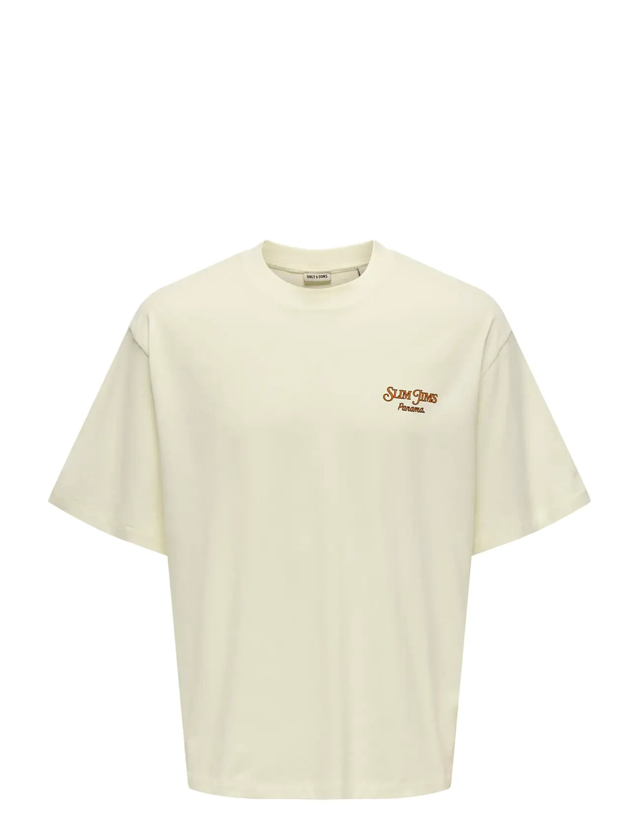 ONLY & SONS Onsmalik Jims Ovs Ss Tee Cream - M - Herren