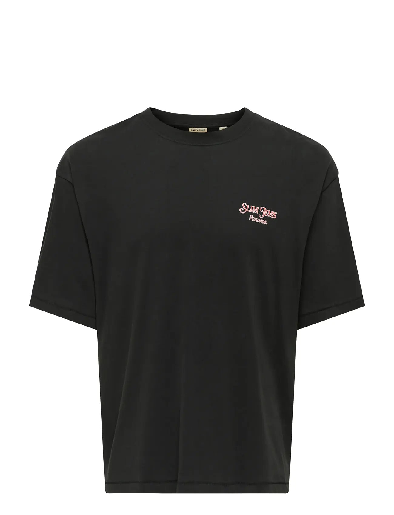 ONLY & SONS Onsmalik Jims Ovs Ss Tee Schwarz - L - Herren