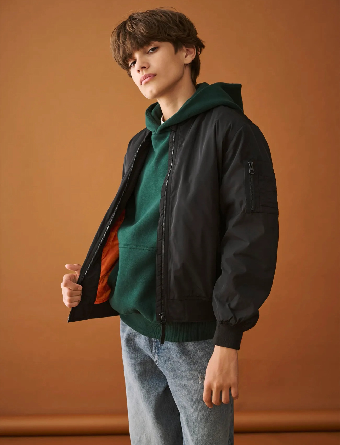 ONLY & SONS Osjjoshua Bomber Otw, 176, Black, Jakker & Frakker > Bomber, Børn