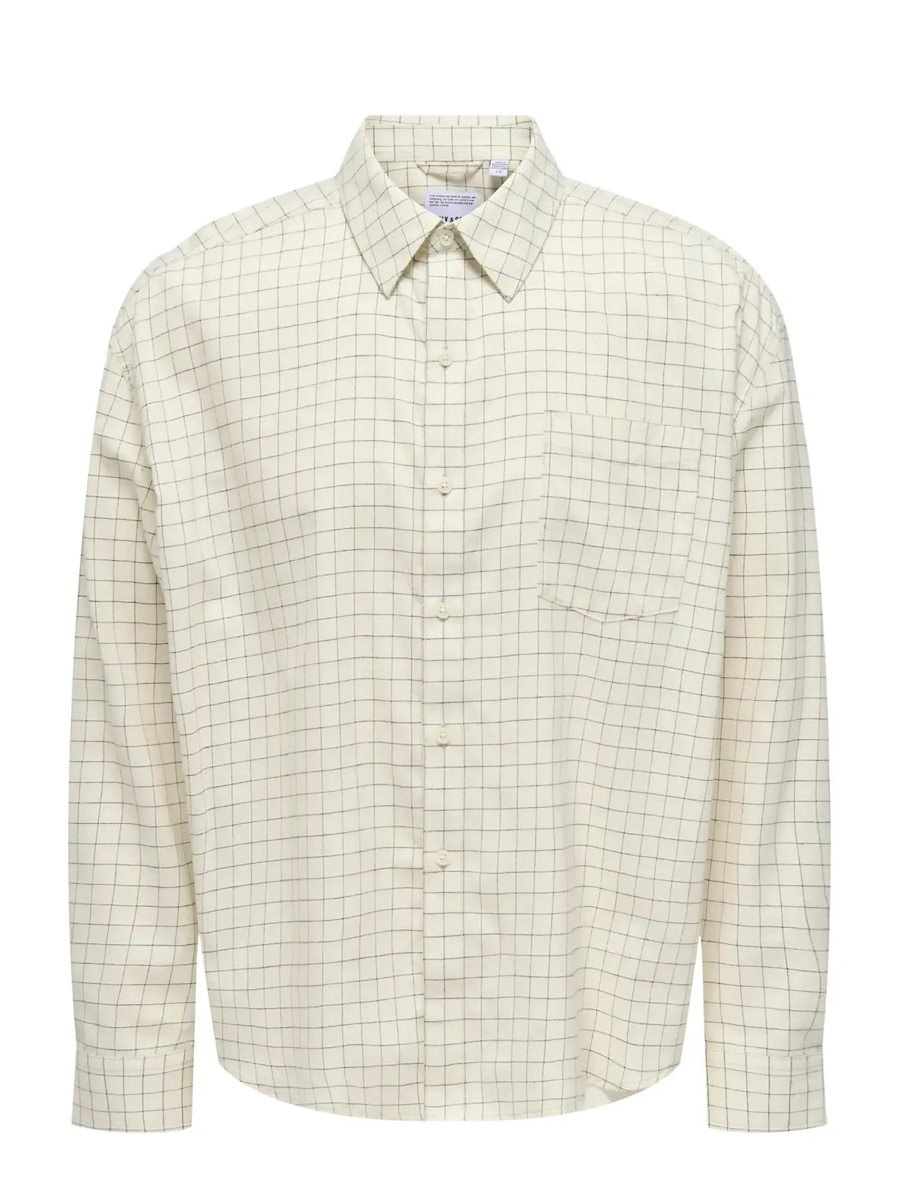 ONLY & SONS Onsbarney Rlx Check Ls Shirt Cf Cream - L - Herren