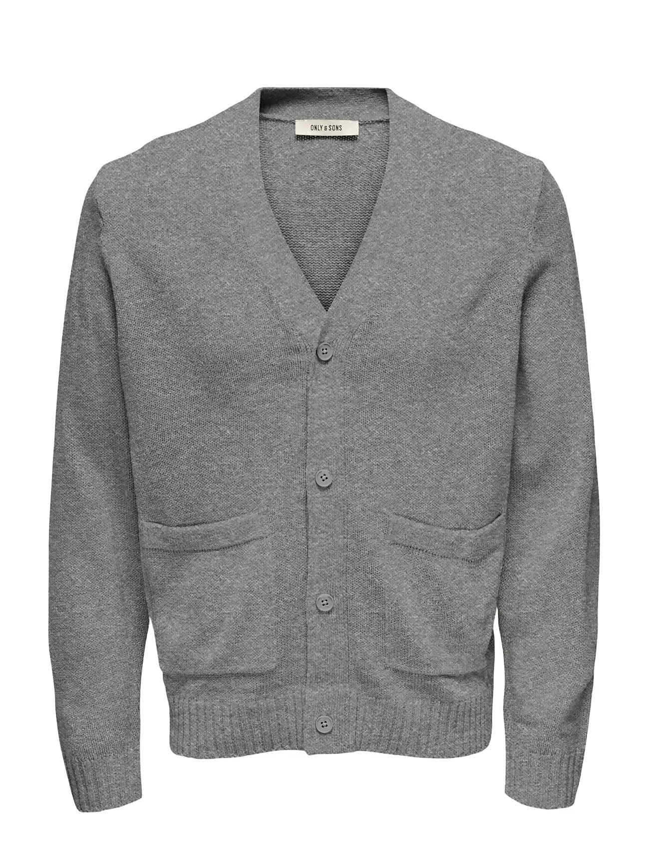 ONLY & SONS Onsmajor Rlx Cardigan Knit, XXL, Grey, Strik > Cardigans, Herre