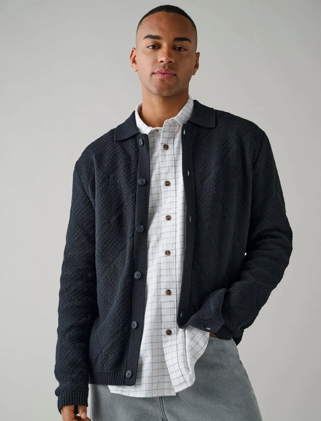 ONLY & SONS Onsmap Life Reg Cardigan Knit, XS, Black, Strik > Cardigans, Herre
