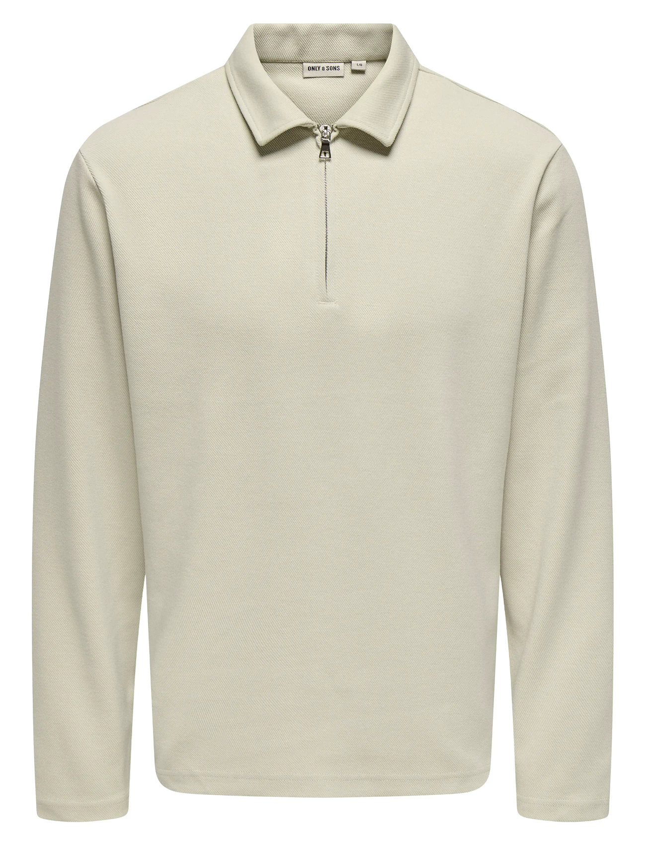 ONLY & SONS Onsnewkodyl Reg Half Zip Polo Sweat Vd, M, Cream, Poloer > Langærmede, Herre