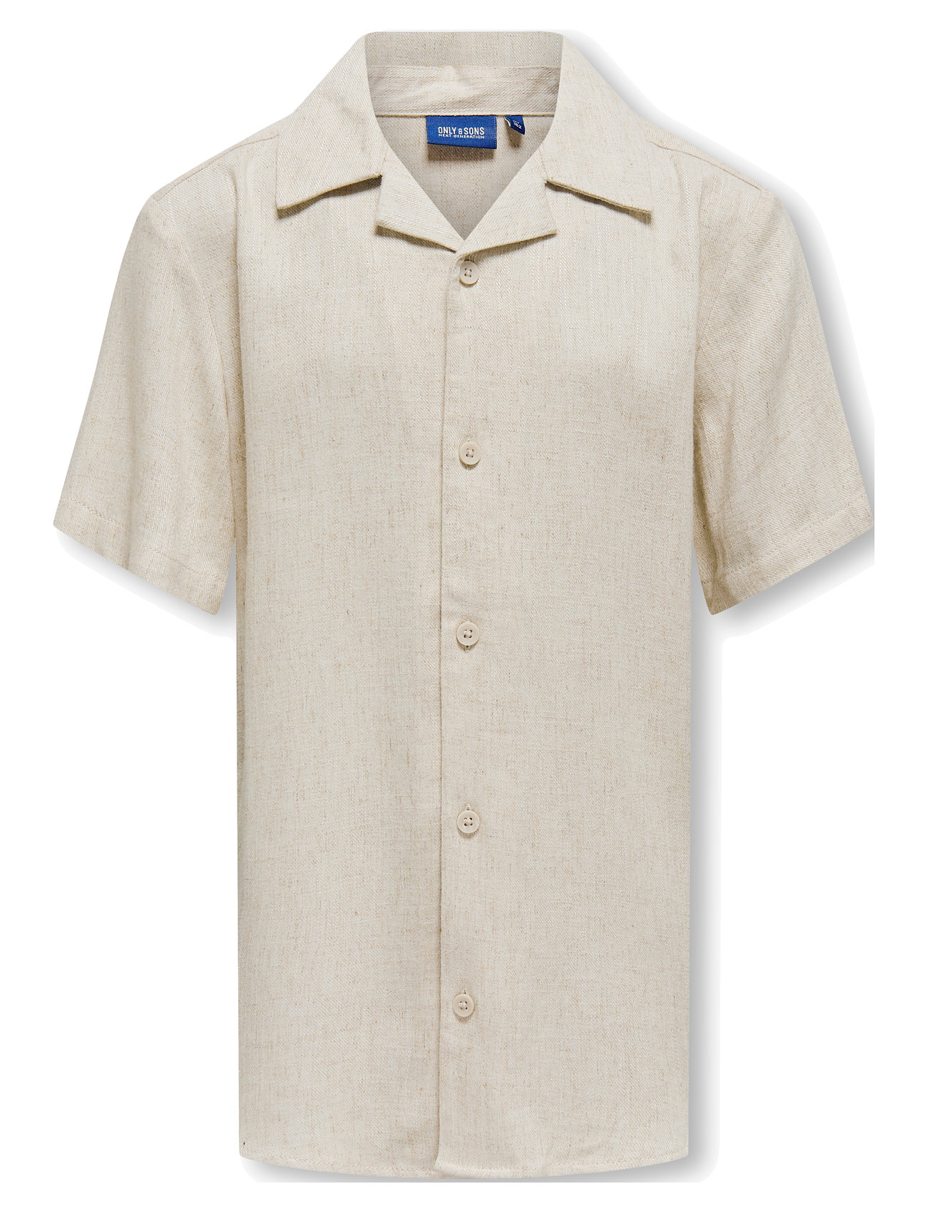 ONLY & SONS Osjkari Ss Shirt Visc Lin 0075 Resort Beige - 146 - Kinder