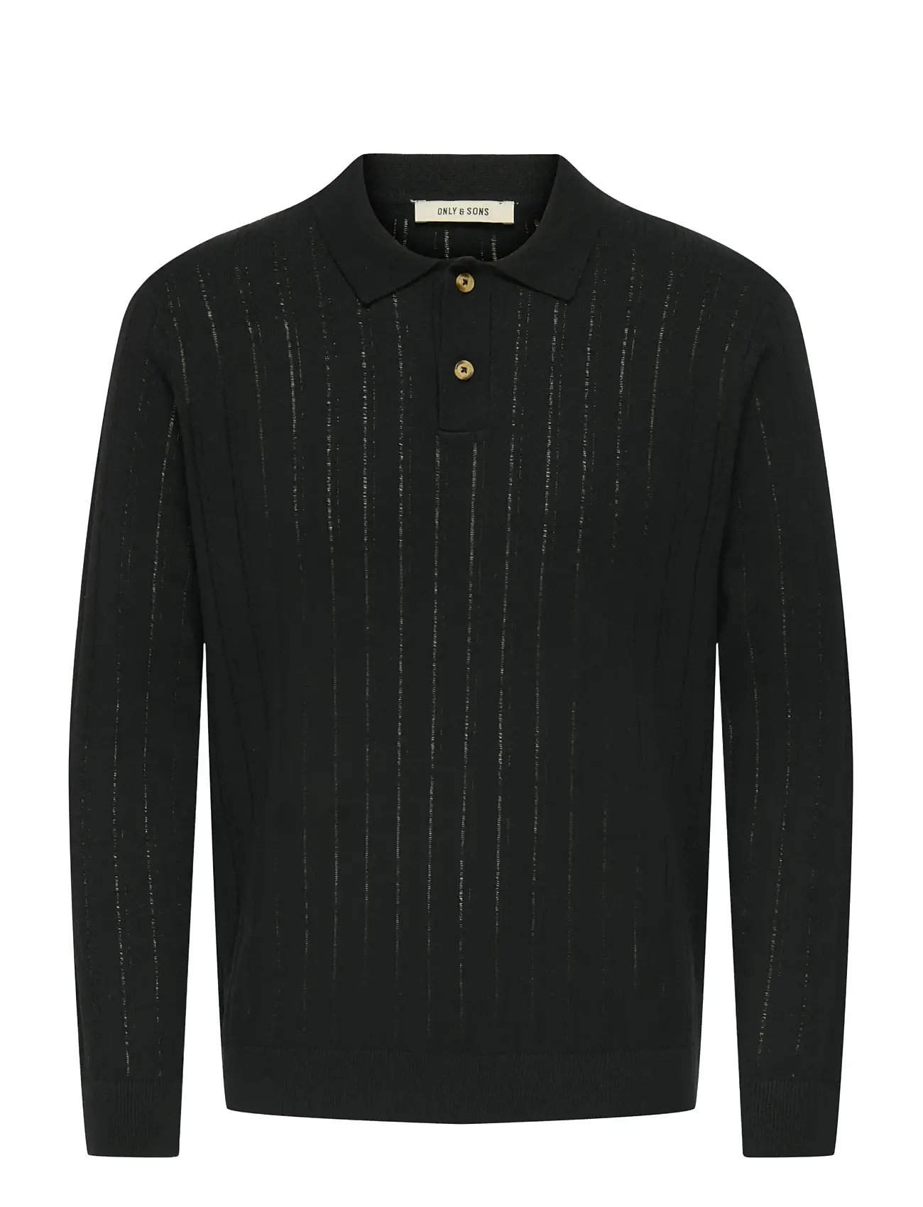 ONLY & SONS Onskent Life Reg 12 Ls Polo Knit Schwarz - M - Herren