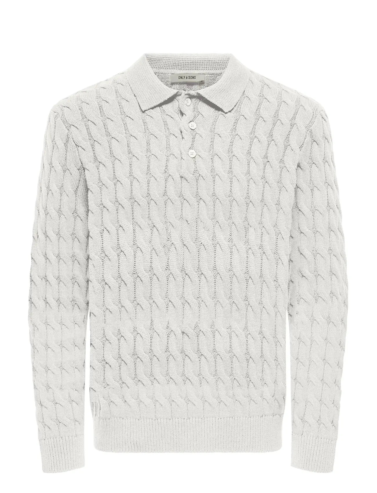 ONLY & SONS Onskicker Life Rlx Ls Cabel Polo Knit Weiß - XXL - Herren