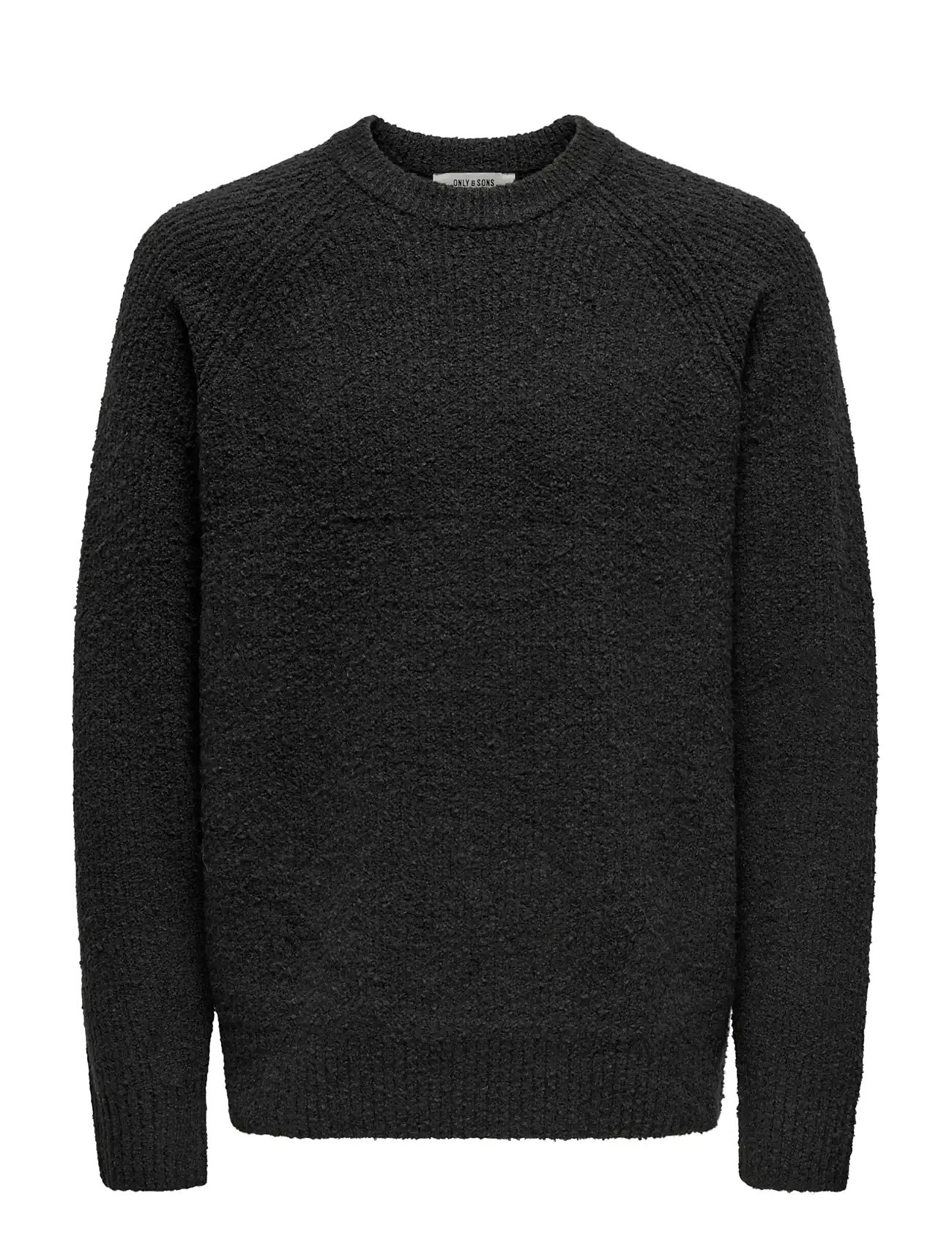 ONLY & SONS Onsdale Life Rlx Ls Raglan Knit Schwarz - S - Herren