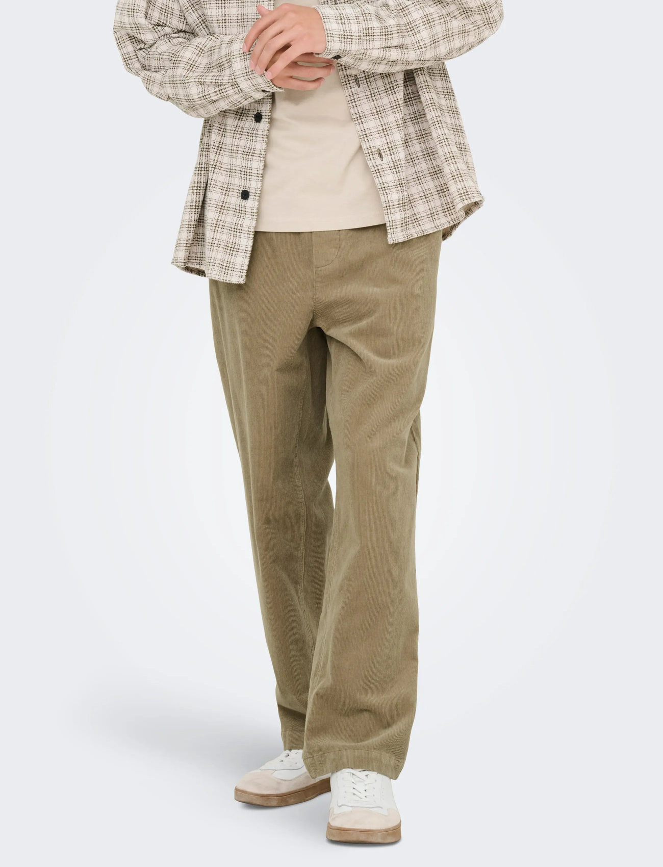 ONLY & SONS Onsfade Loose 0188 String Cord Pant, XS, Beige, Bukser > Afslappet, Herre