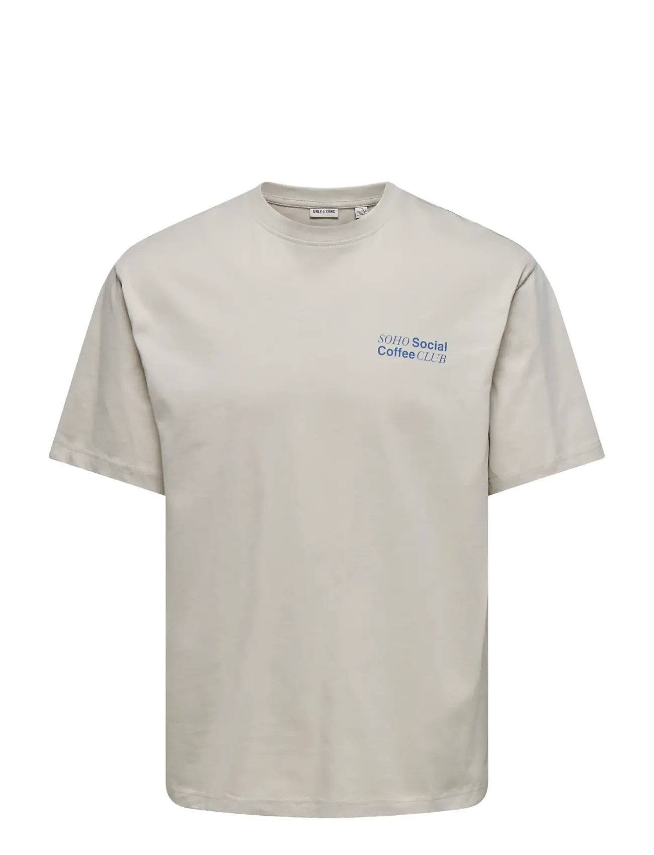 ONLY & SONS Onsfred Coffee Club Rlx Ss Tee Beige - S - Herren