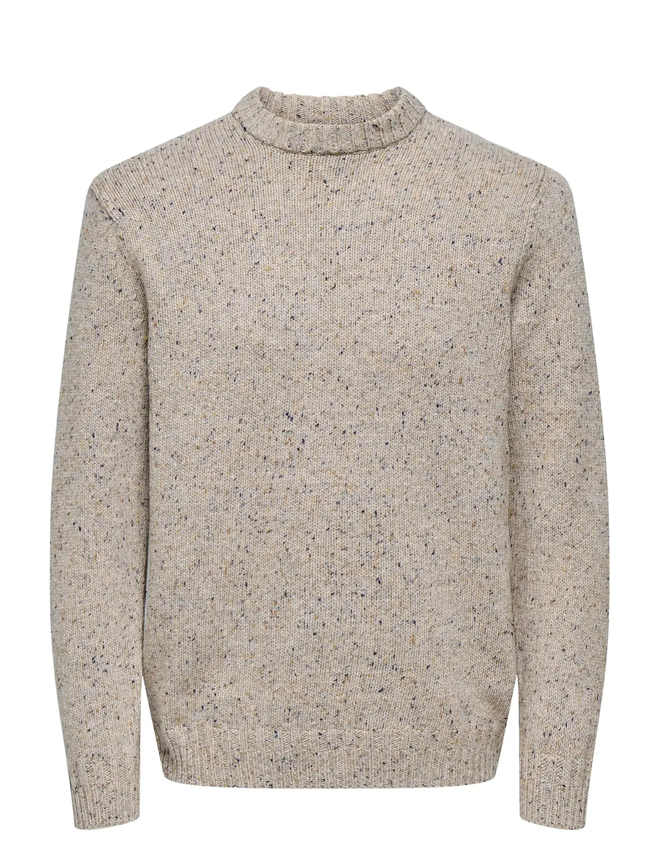 ONLY & SONS Onsbirky Reg Nap Crew Knit Beige - M - Herren