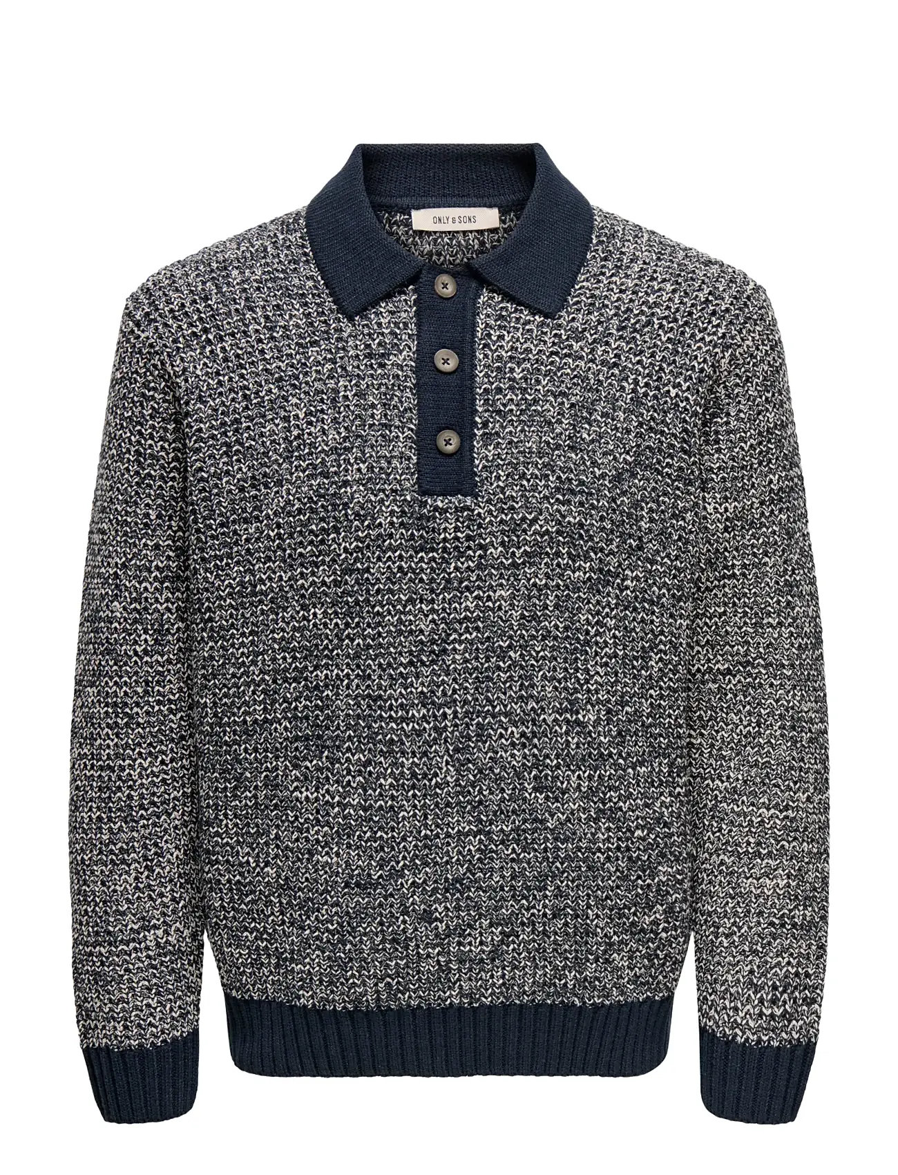 ONLY & SONS Onsalf Rlx Structure Polo Knit Navy - M - Herren