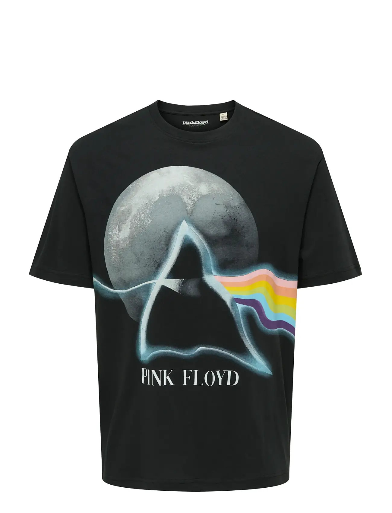 ONLY & SONS Onspink Floyd Rlx Ss Lic Tee Schwarz - XS - Herren