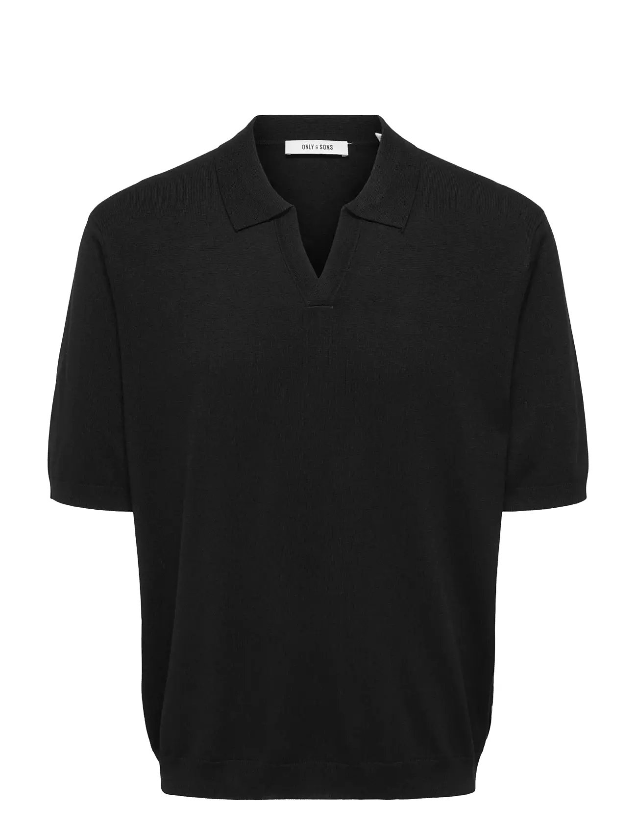 ONLY & SONS Onswyler Life Rlx 12 Ss Split Knit Noos Schwarz - M - Herren