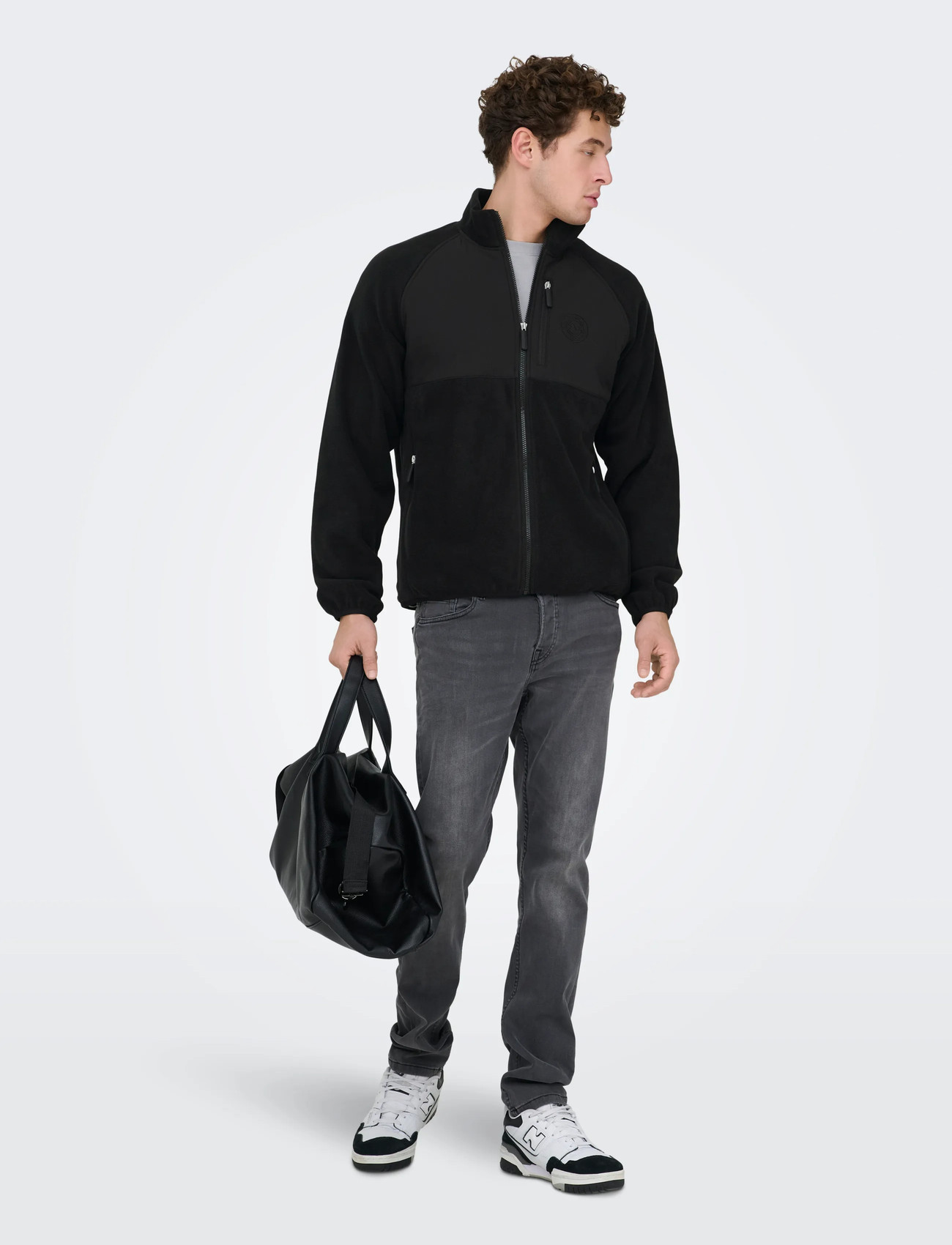 ONLY & SONS Onschuck Fleece Jacket Otw, XXL, Black, Sweatshirts & Hoodies > Fleeces, Herre