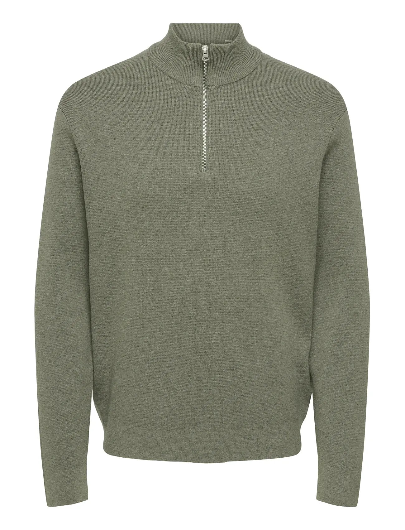 ONLY & SONS Onsting Life Reg Half Zip Knit Noos Khaki - L - Herren