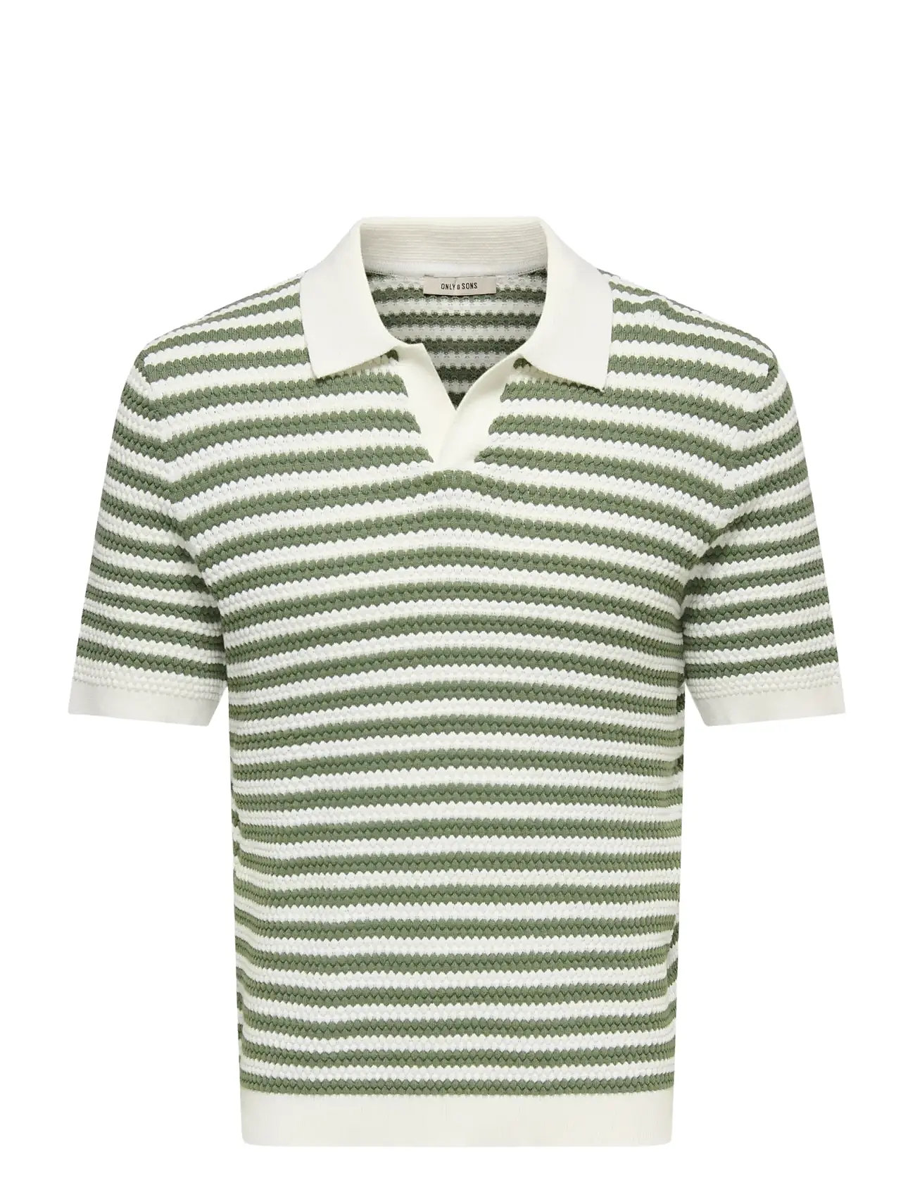 ONLY & SONS Onsserge Reg Ss Split Neck Knit Cream - XL - Herren