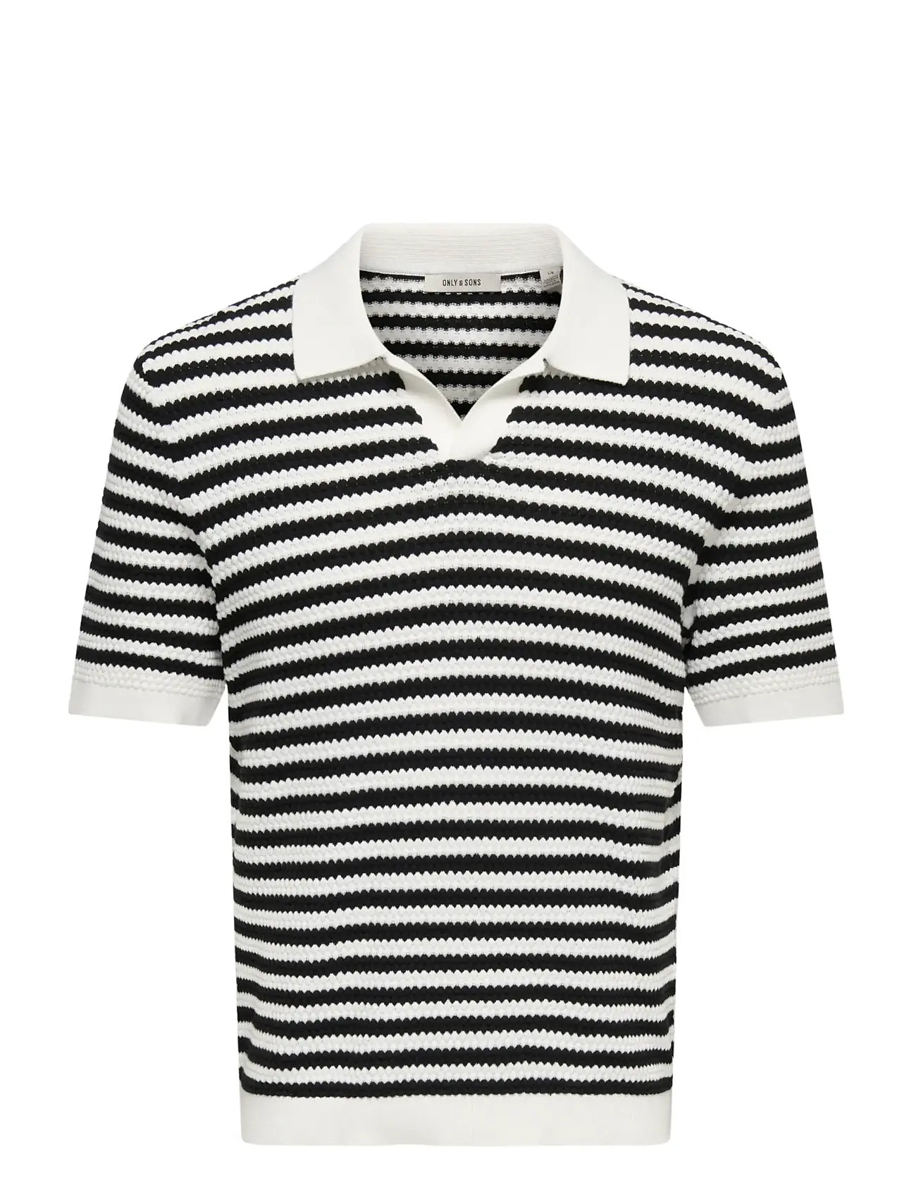 ONLY & SONS Onsserge Reg Ss Split Neck Knit Schwarz - L - Herren