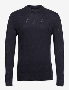 ONSWILLET LIFE CABLE CREW NECK KNIT - knitted round necks - dark navy