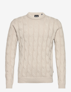 ONSPHILIP REG  5 CABLE CREW KNIT 2884 - pulls col rond - silver lining