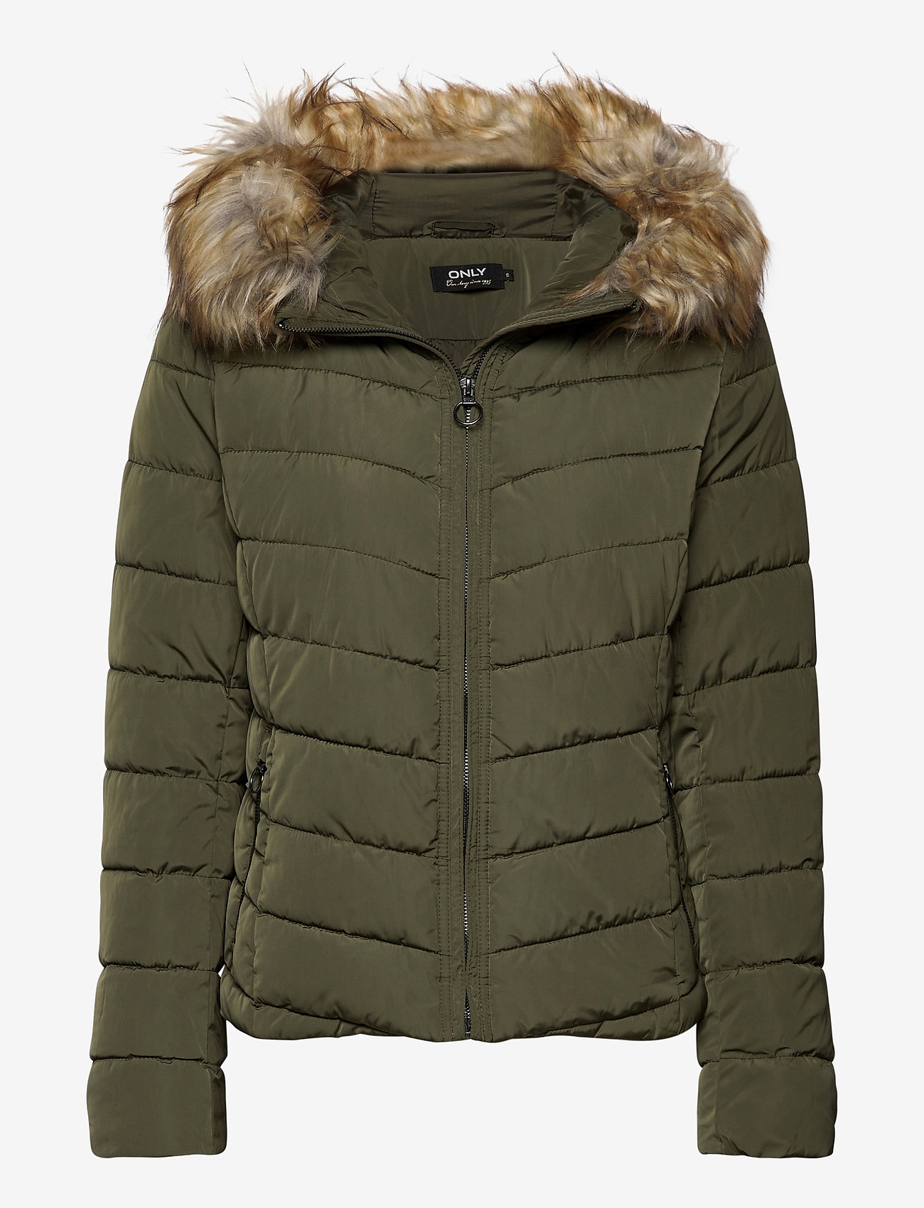 padded fur hood coat