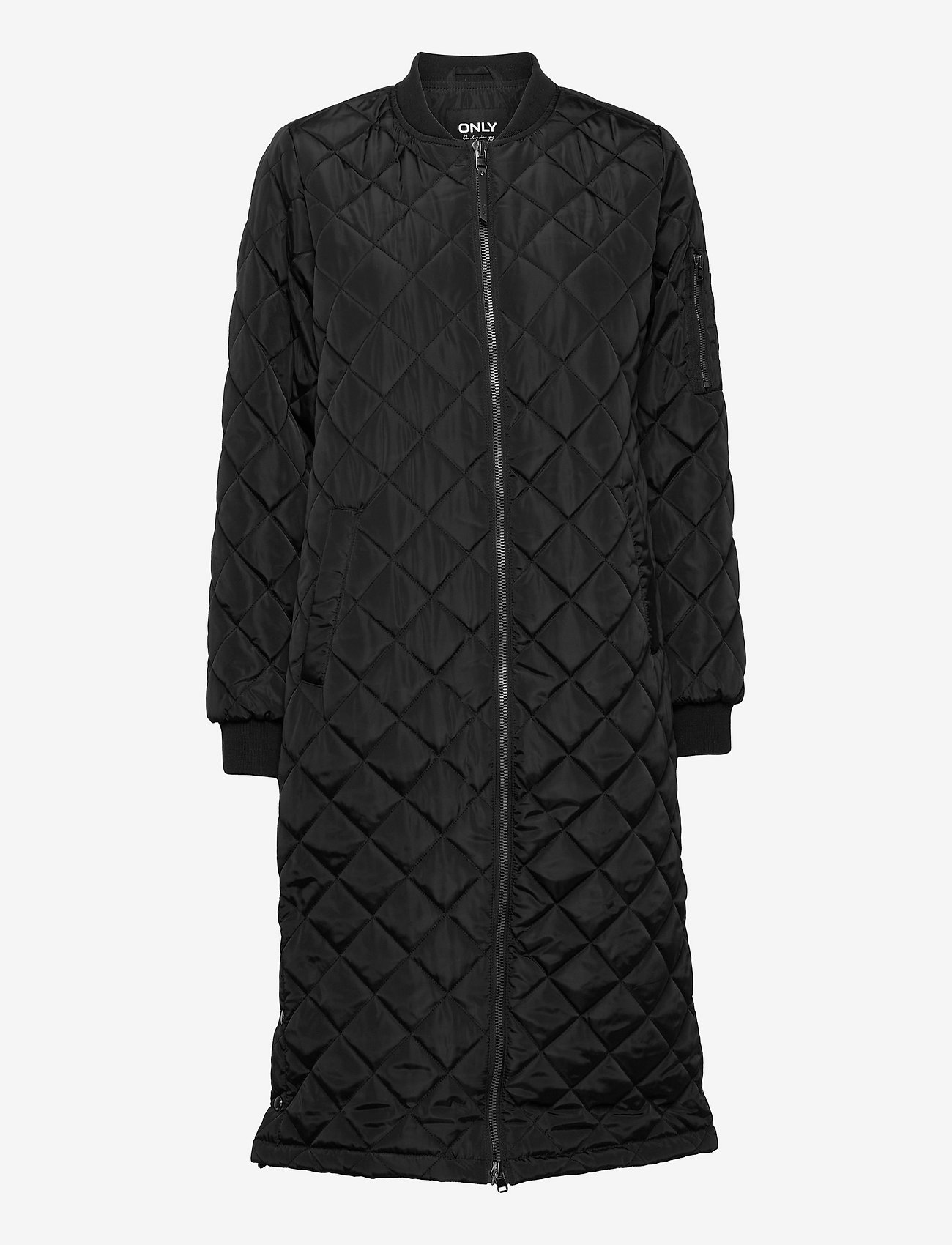 only black quilted coat