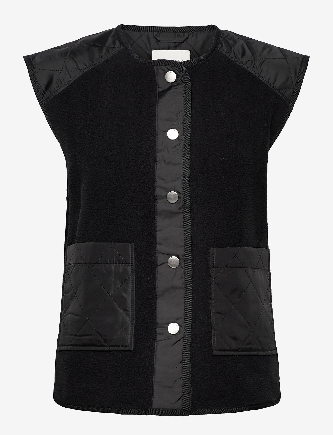 ONLY - ONLLINDSEY TEDDY MIX WAISTCOAT CC OTW - down- & padded jackets - black - 0