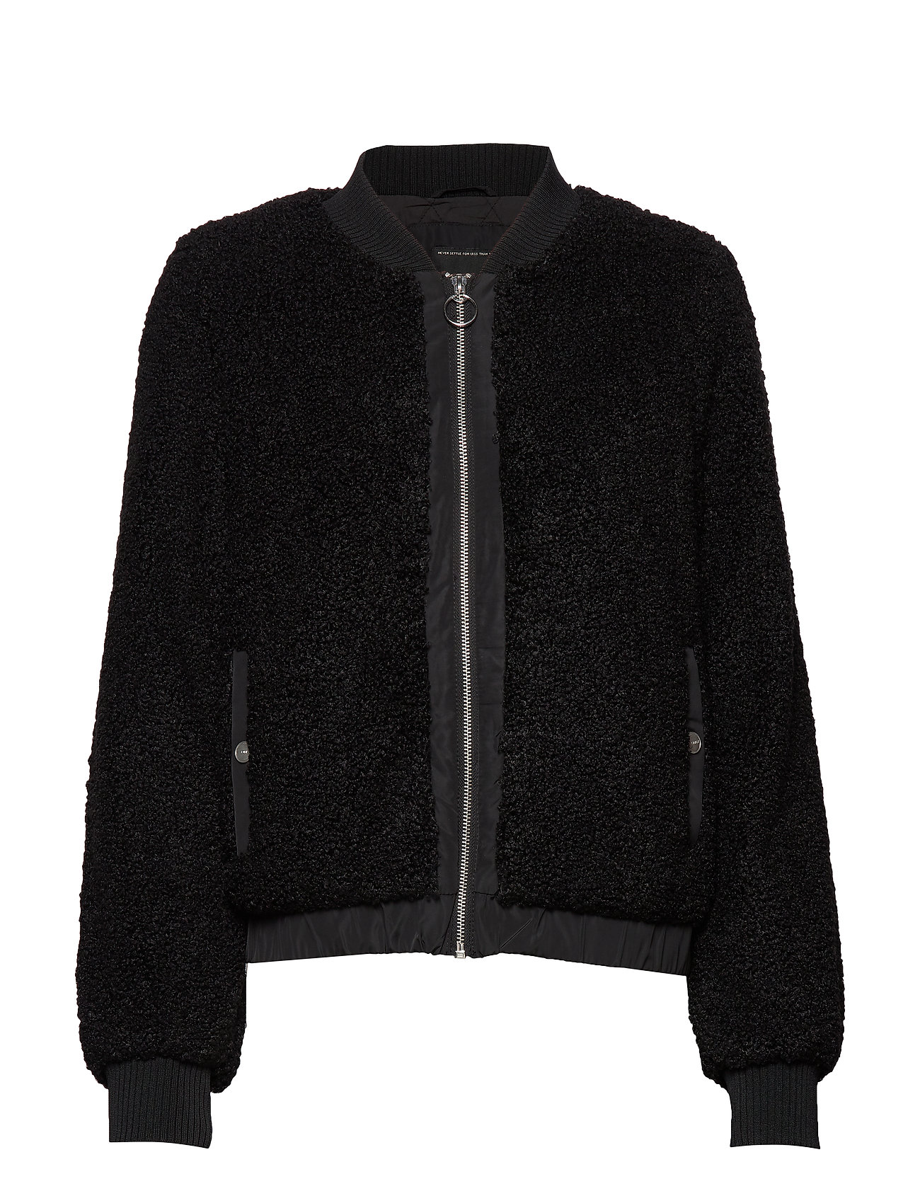 black teddy bomber jacket